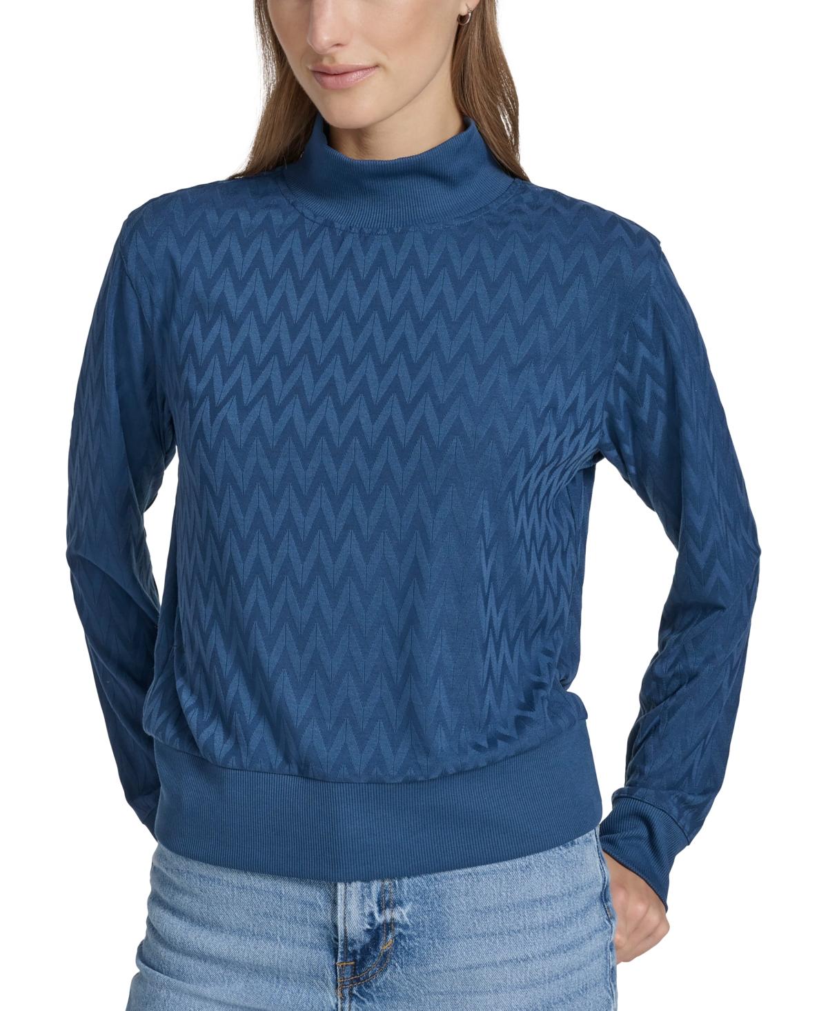 Women's Chevron Jacquard Turtleneck Top