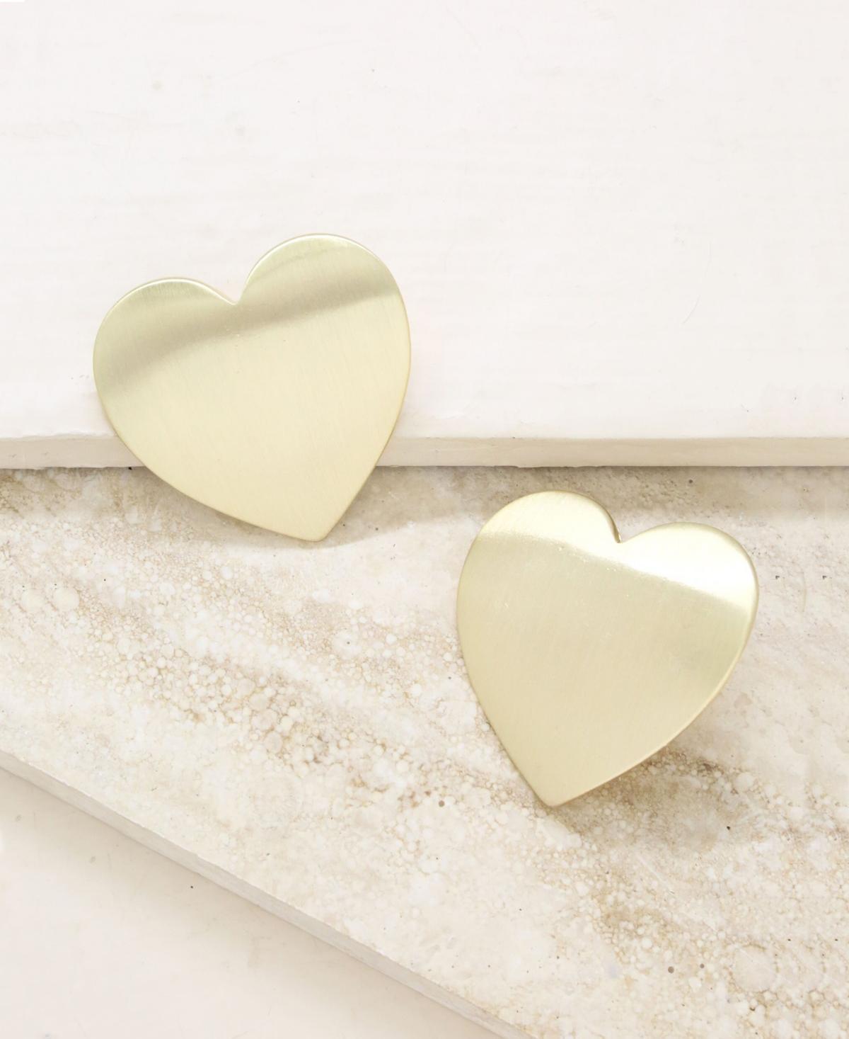 Flat Heart Statement Studs