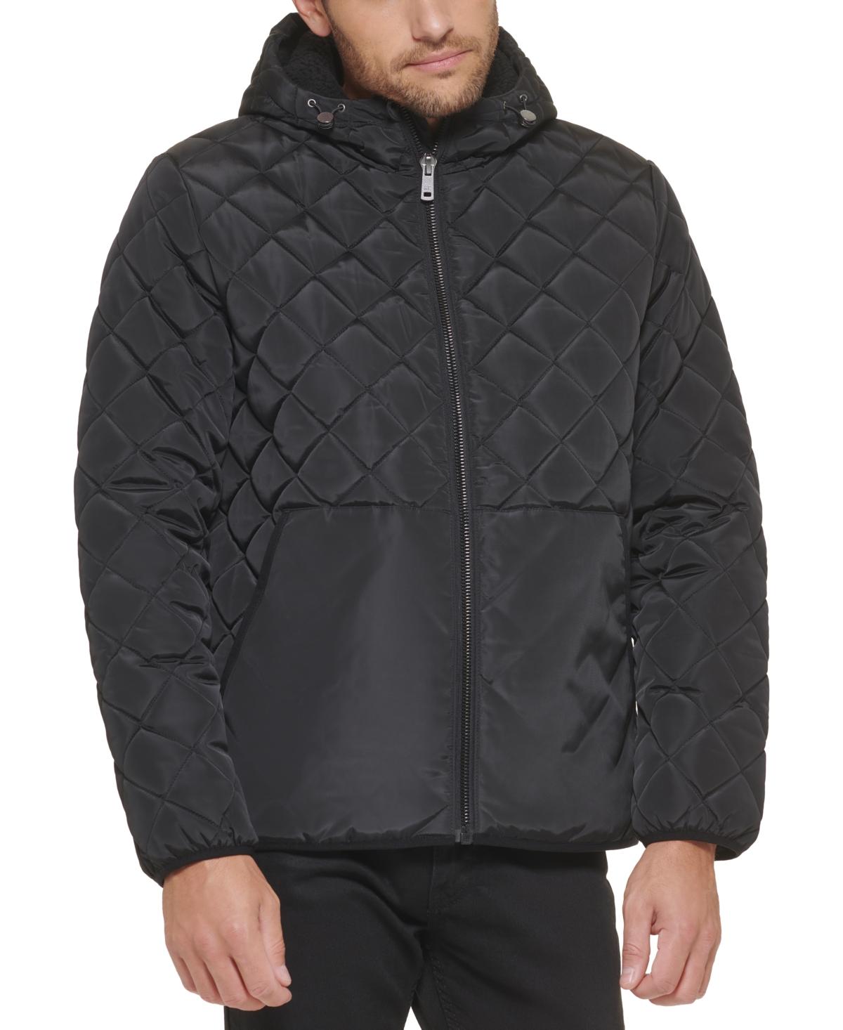 Men's Diamond Quilted Hooded Jacket