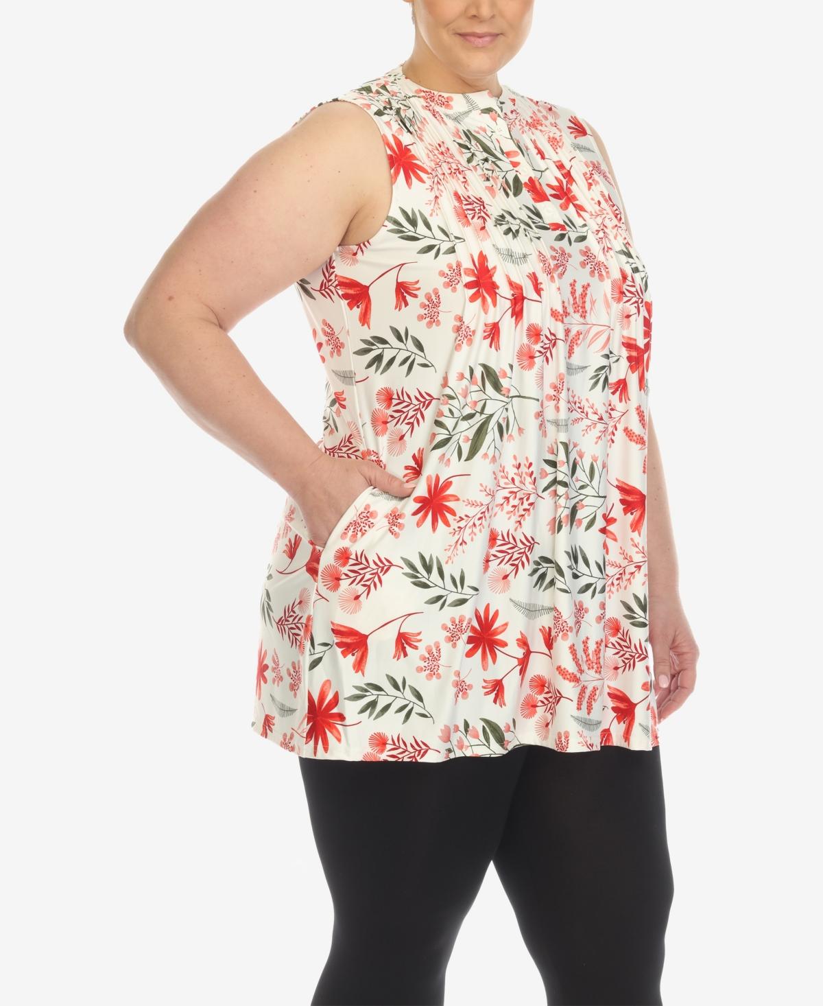 Plus Size Floral Sleeveless Tunic Top