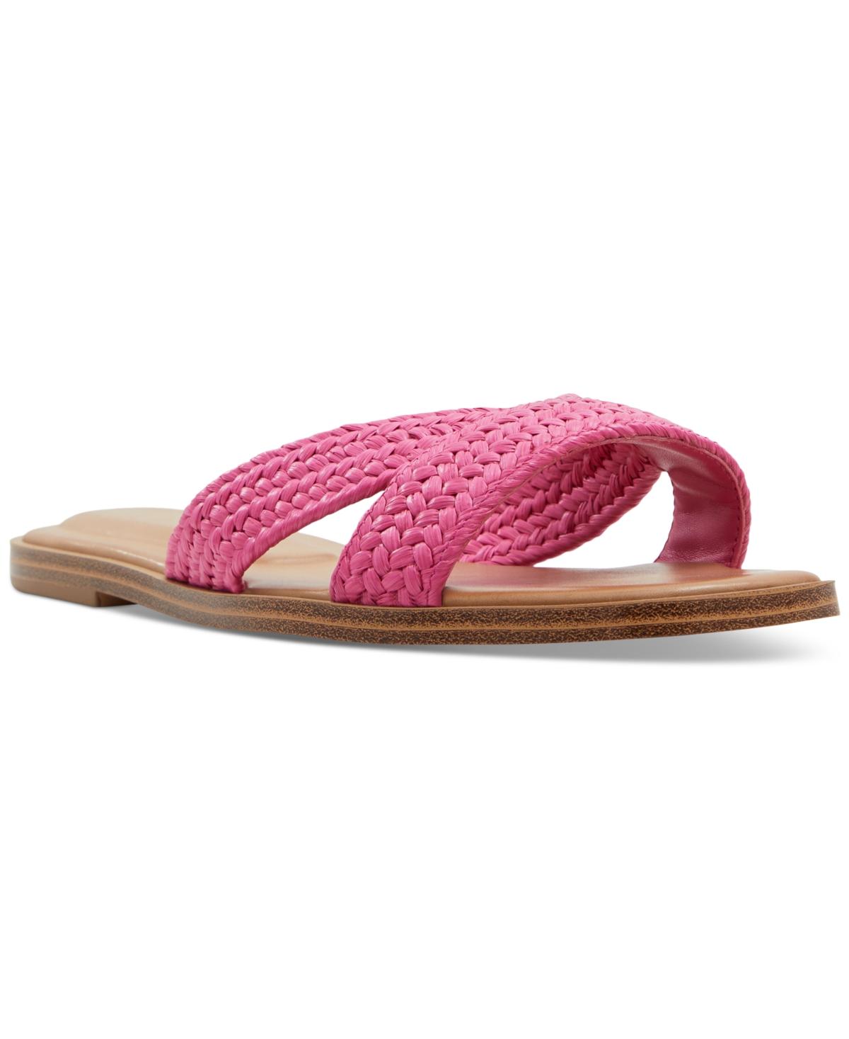 Women's Caria Raffia Crisscross Slide Flat Sandals