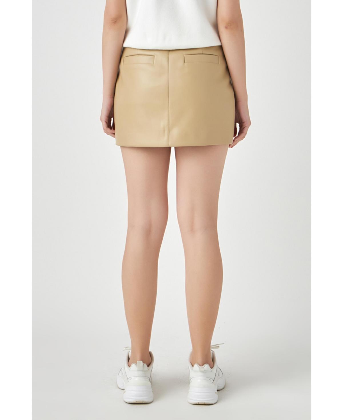 Women's Low Waisted Cargo Mini Skirt