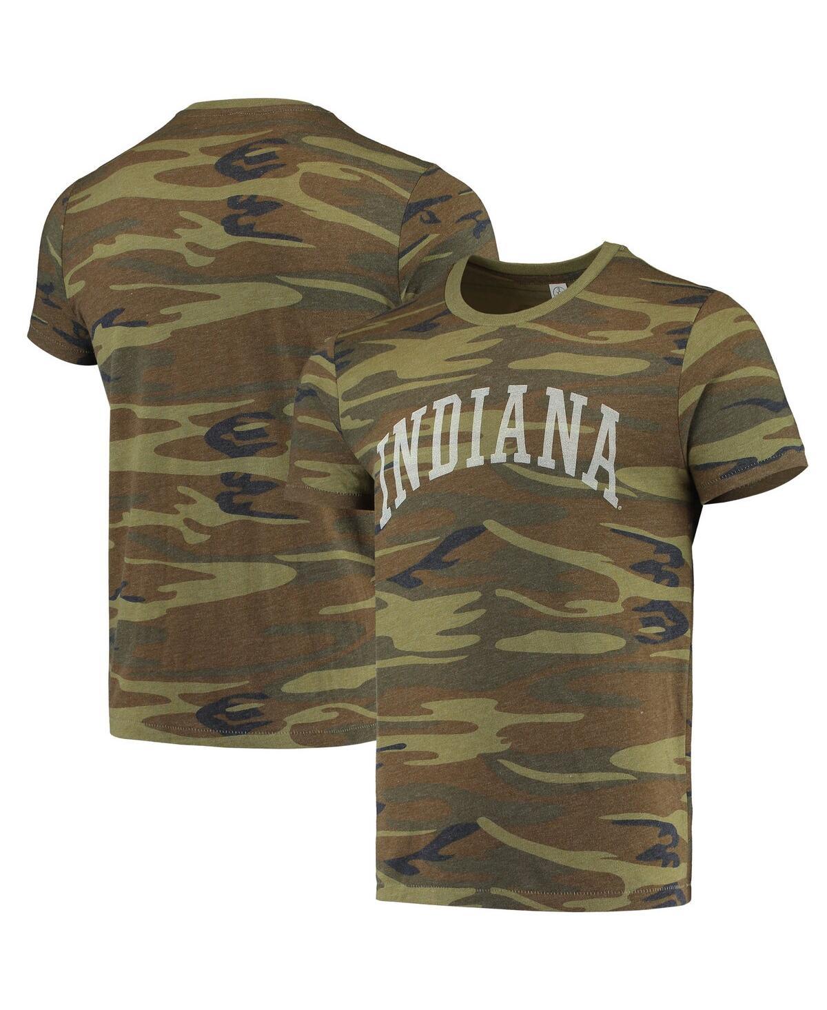 Men's Camo Distressed Indiana Hoosiers Arch Logo Tri-Blend T-shirt