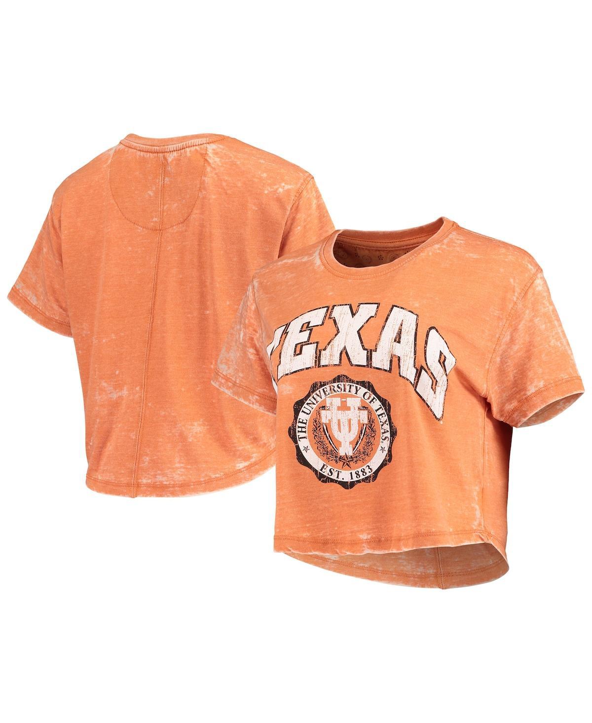 Women's Texas Orange Texas Longhorns Edith Vintage-Inspired Burnout Crop T-shirt