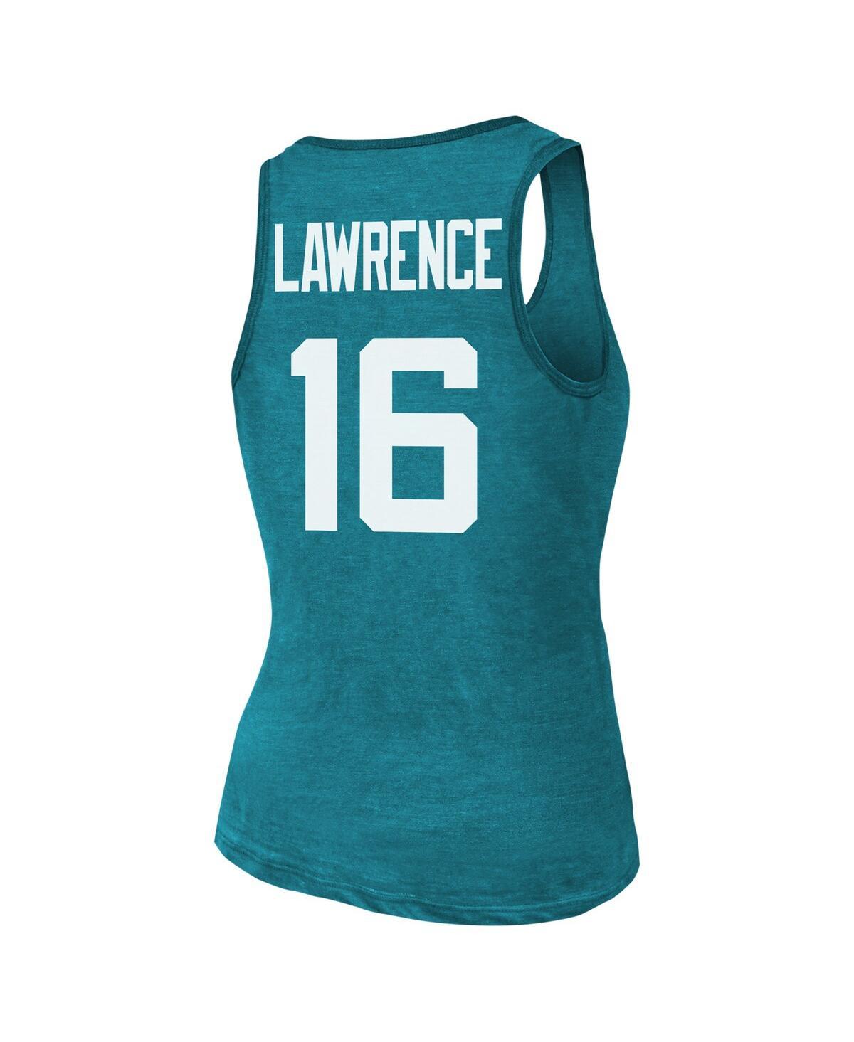 Women's Trevor Lawrence Teal Jacksonville Jaguars Name Number Tri-Blend Tank Top