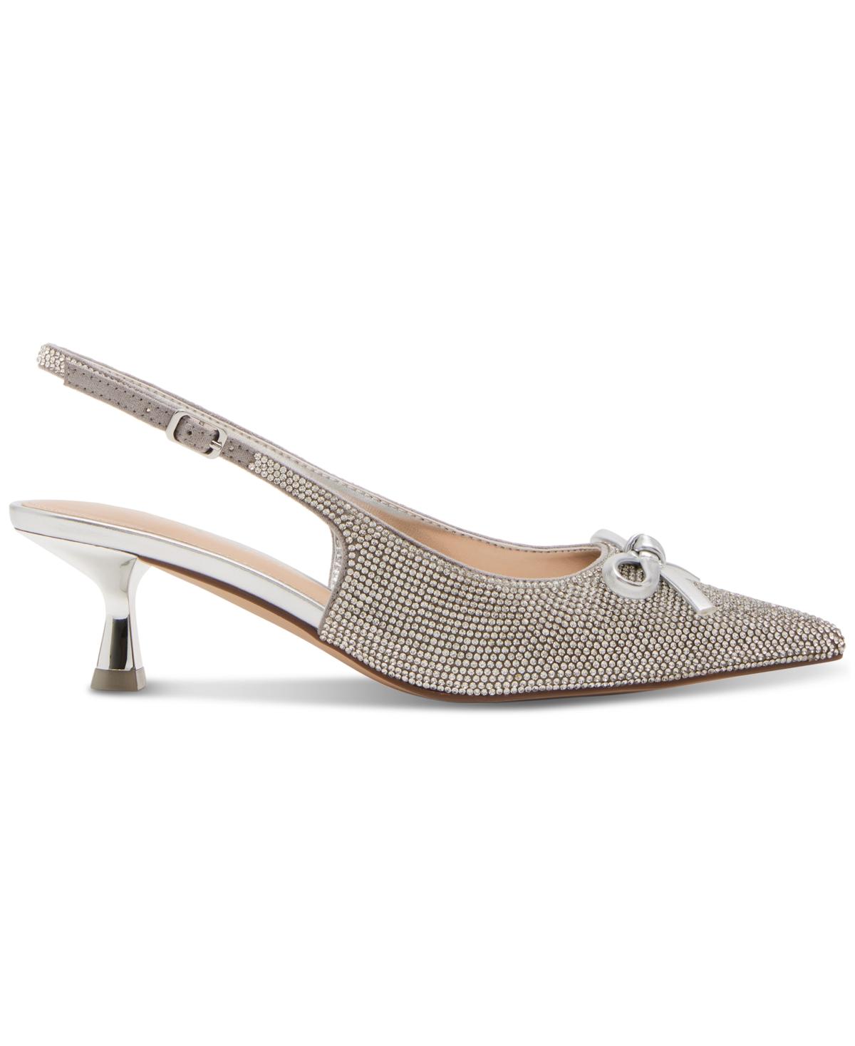 Vogue-R Bow Slingback Kitten-Heel Pumps