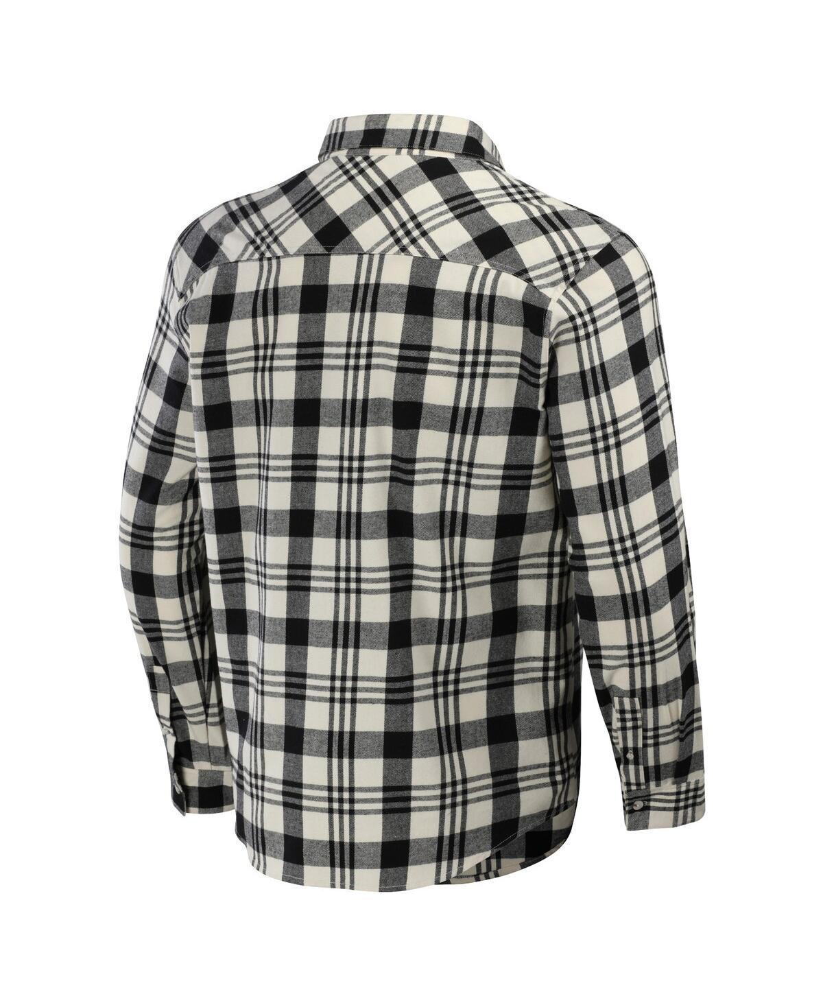 Men's Darius Rucker Collection by Black San Diego Padres Plaid Flannel Button-Up Shirt