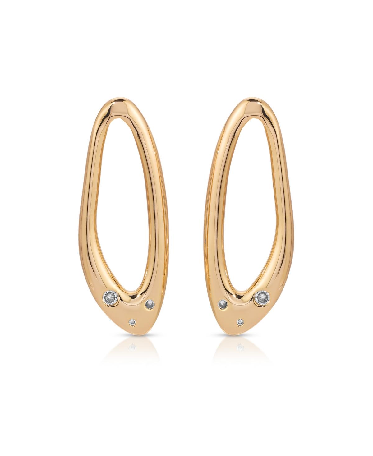 Molten 18k Gold Plated Crystal Dotted Oval Earrings