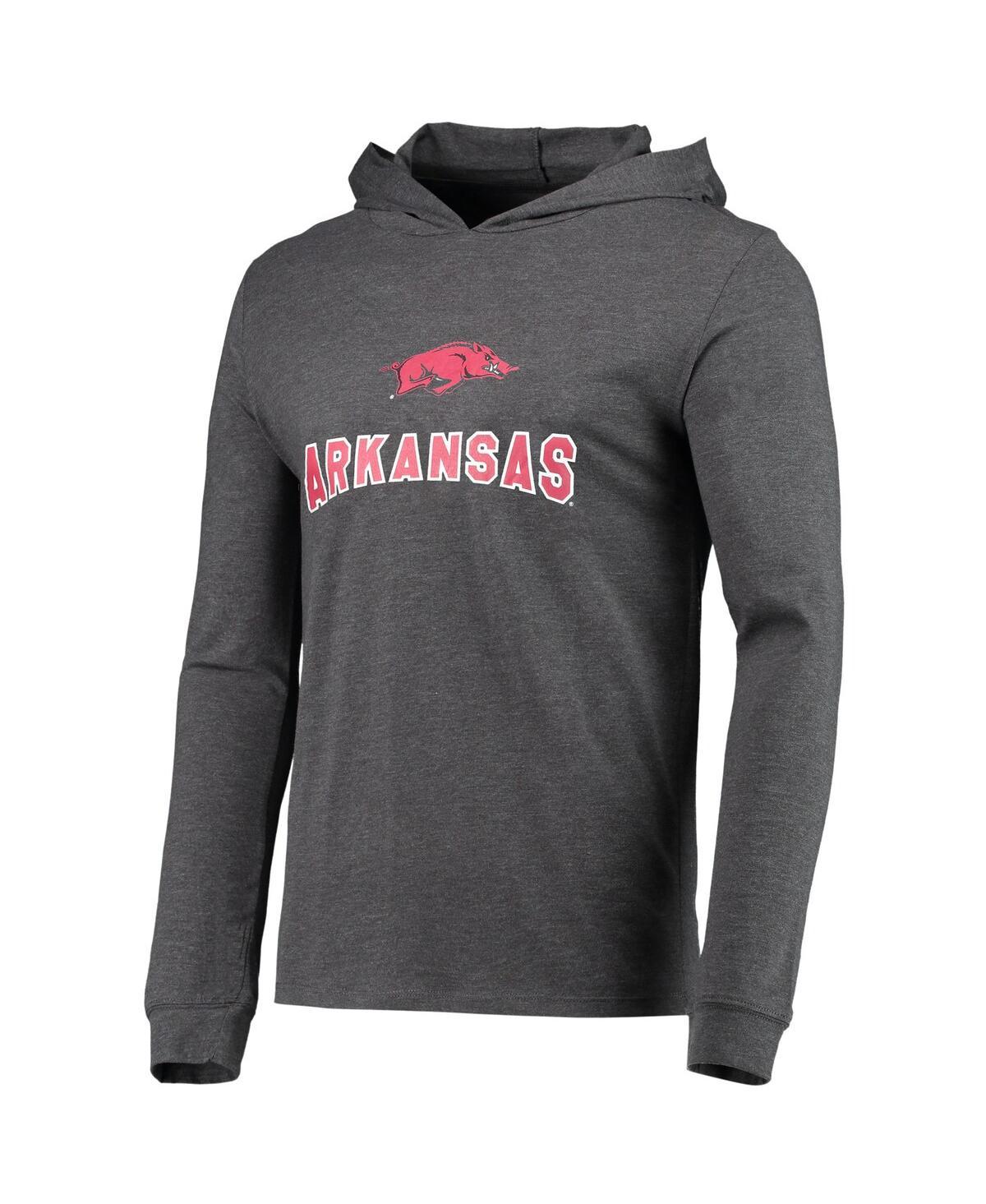 Men's Cardinal, Heather Charcoal Arkansas Razorbacks Meter Long Sleeve Hoodie T-shirt and Jogger Pajama Set