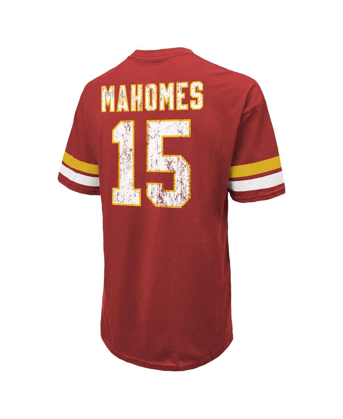 Men's Threads Patrick Mahomes Red Distressed Kansas City Chiefs Name and Number Oversize Fit T-shirt