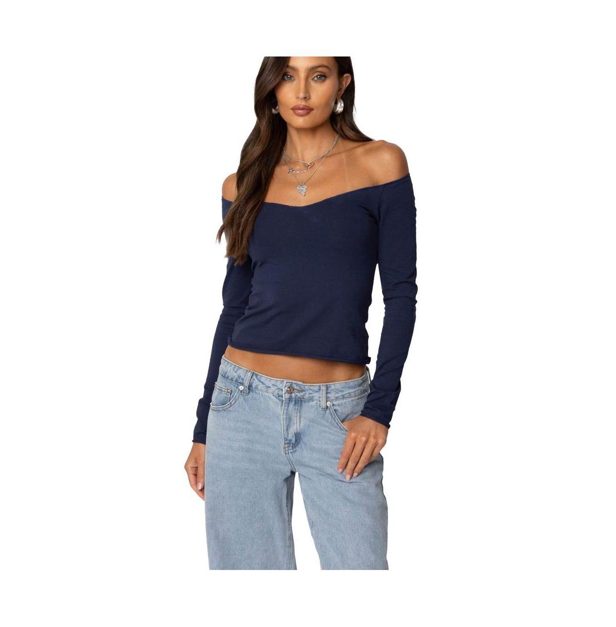 Women's Nattie Off Shoulder V Neck Top