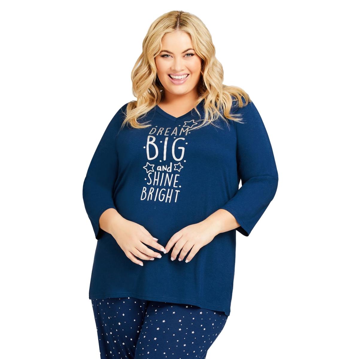 Plus Size 3/4 Sleeve Dream Big Sleep Top