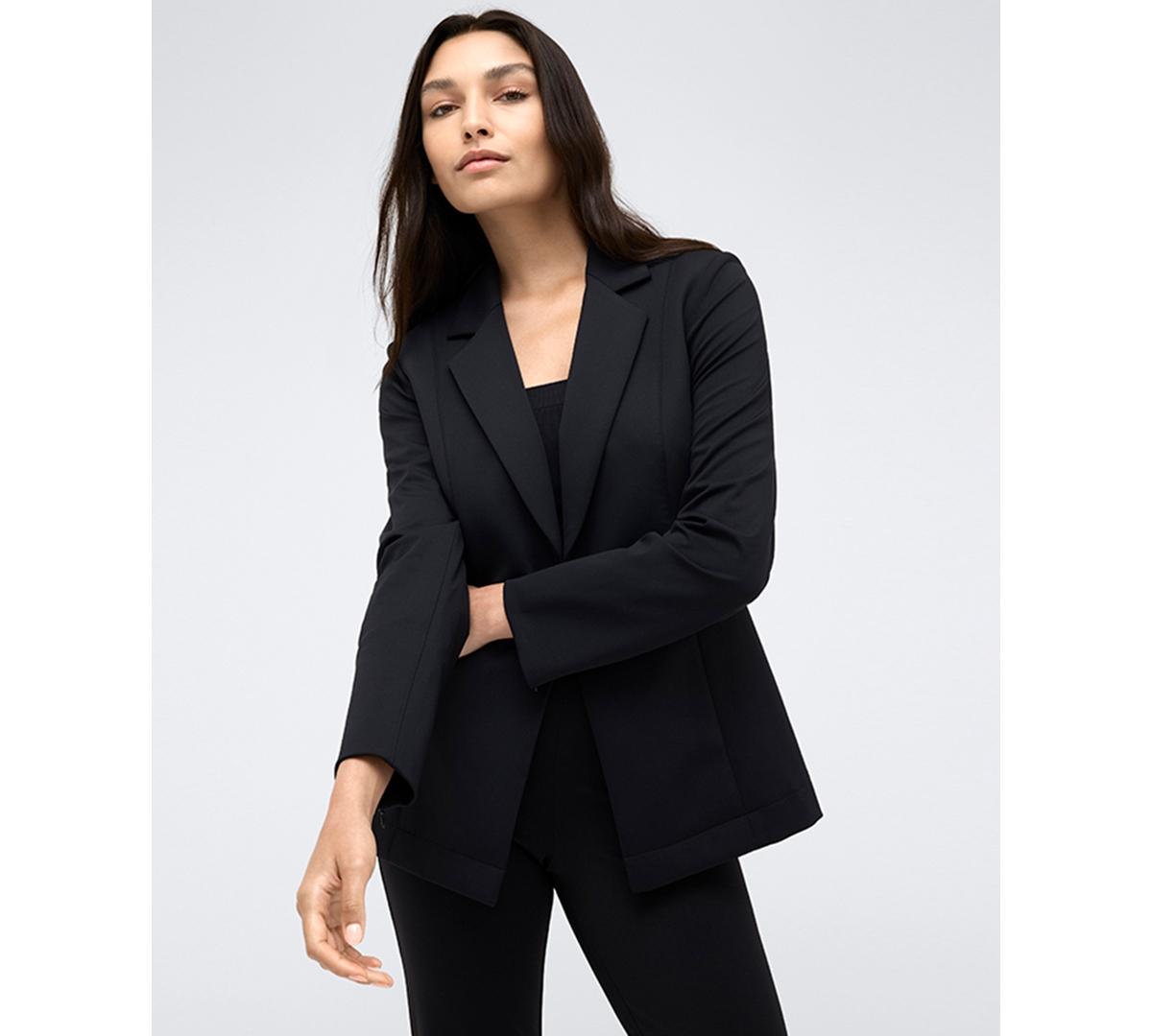 Women's Athletic-Stretch One-Button Notch-Collar Blazer