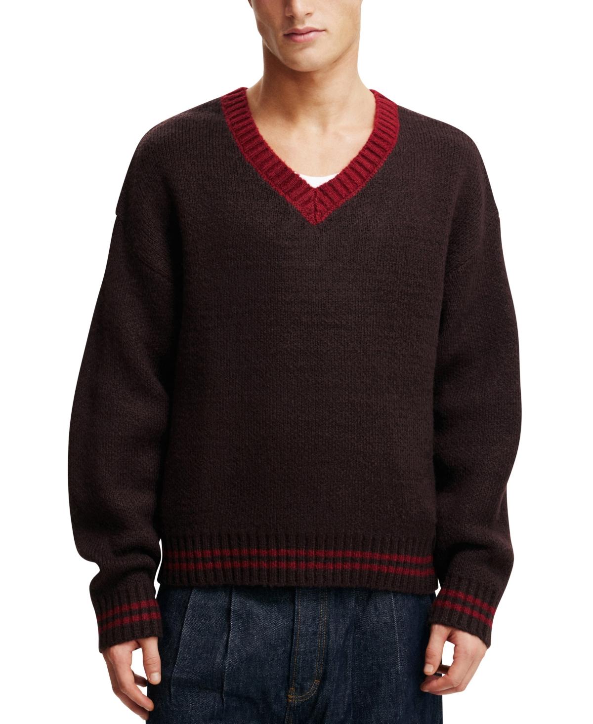 Men's V Neck Knit Sweater