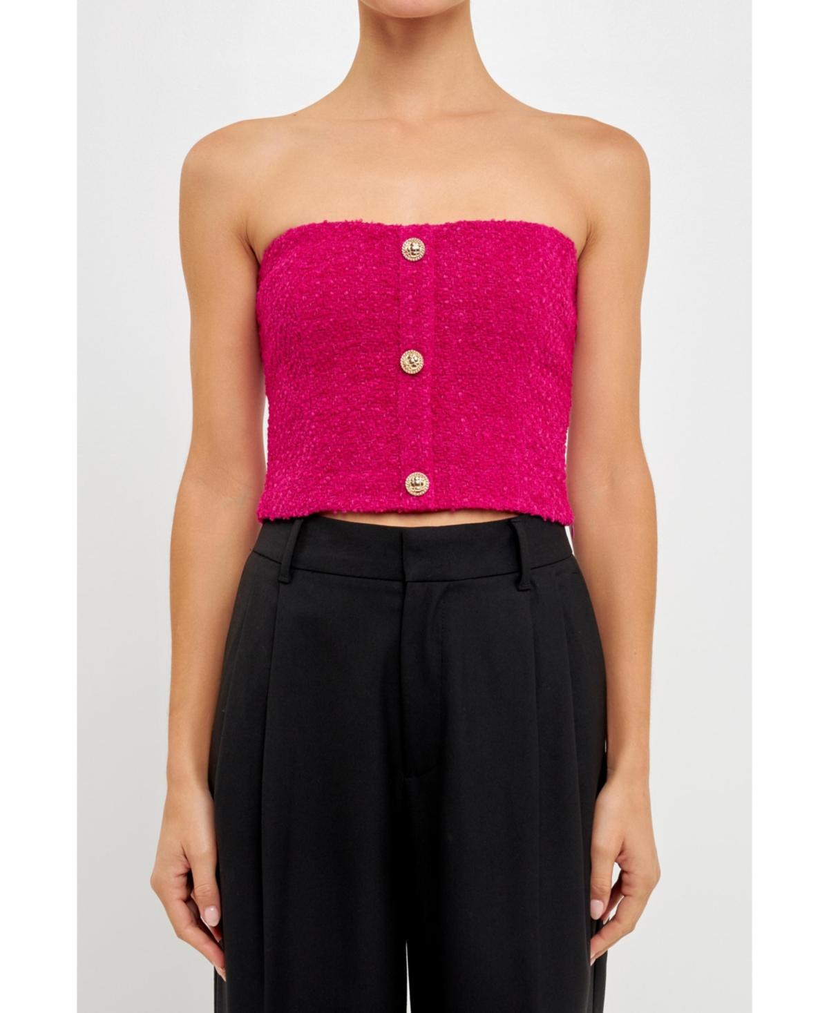 Women's Boucle Crop Top