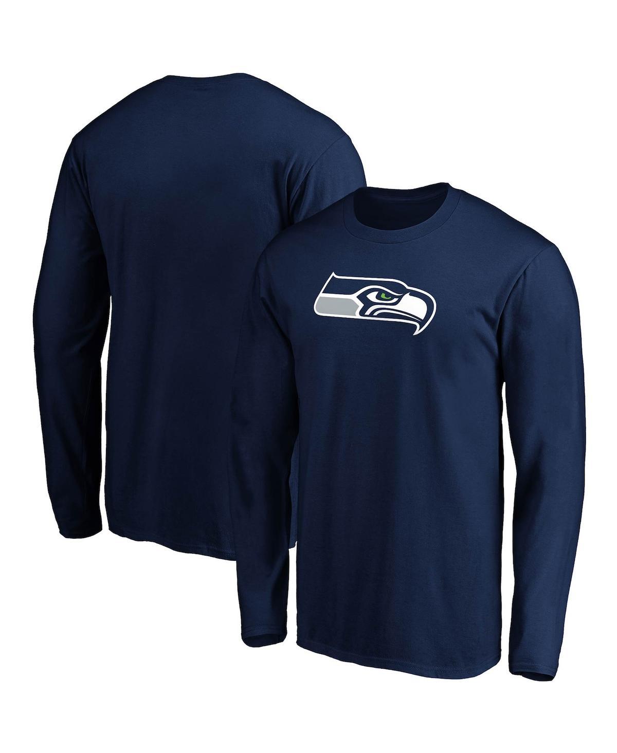 Men's College Navy Seattle Seahawks Big and Tall Primary Team Logo Long Sleeve T-shirt