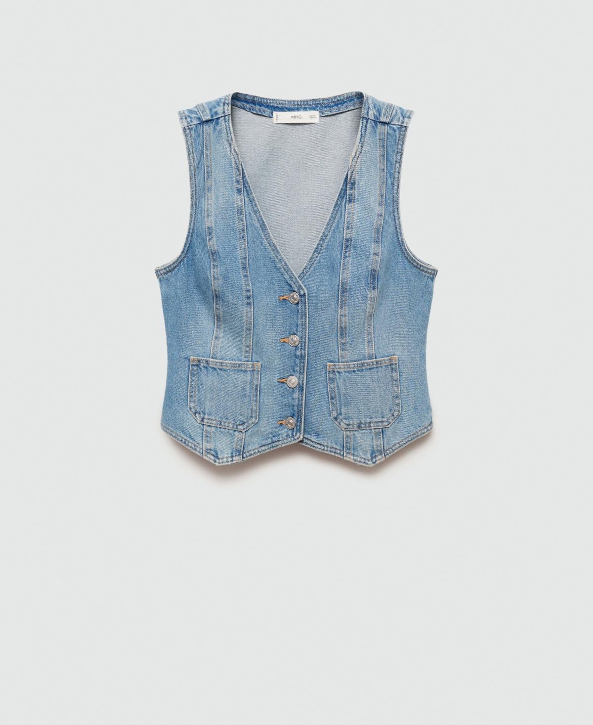 Women's Pockets Detail Denim Vest