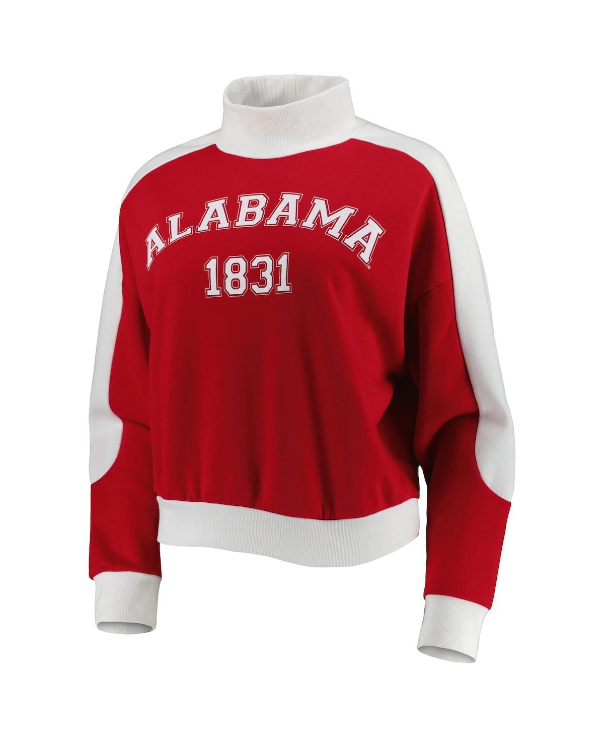 Women's Crimson Alabama Crimson Tide Make it a Mock Sporty Pullover Sweatshirt