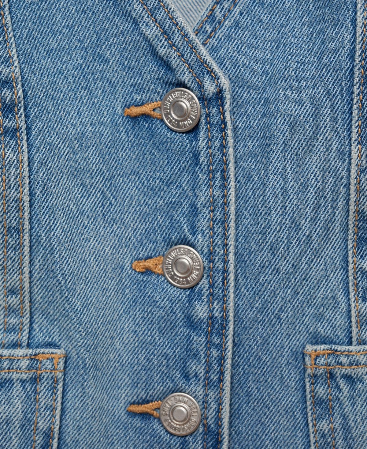 Women's Pockets Detail Denim Vest