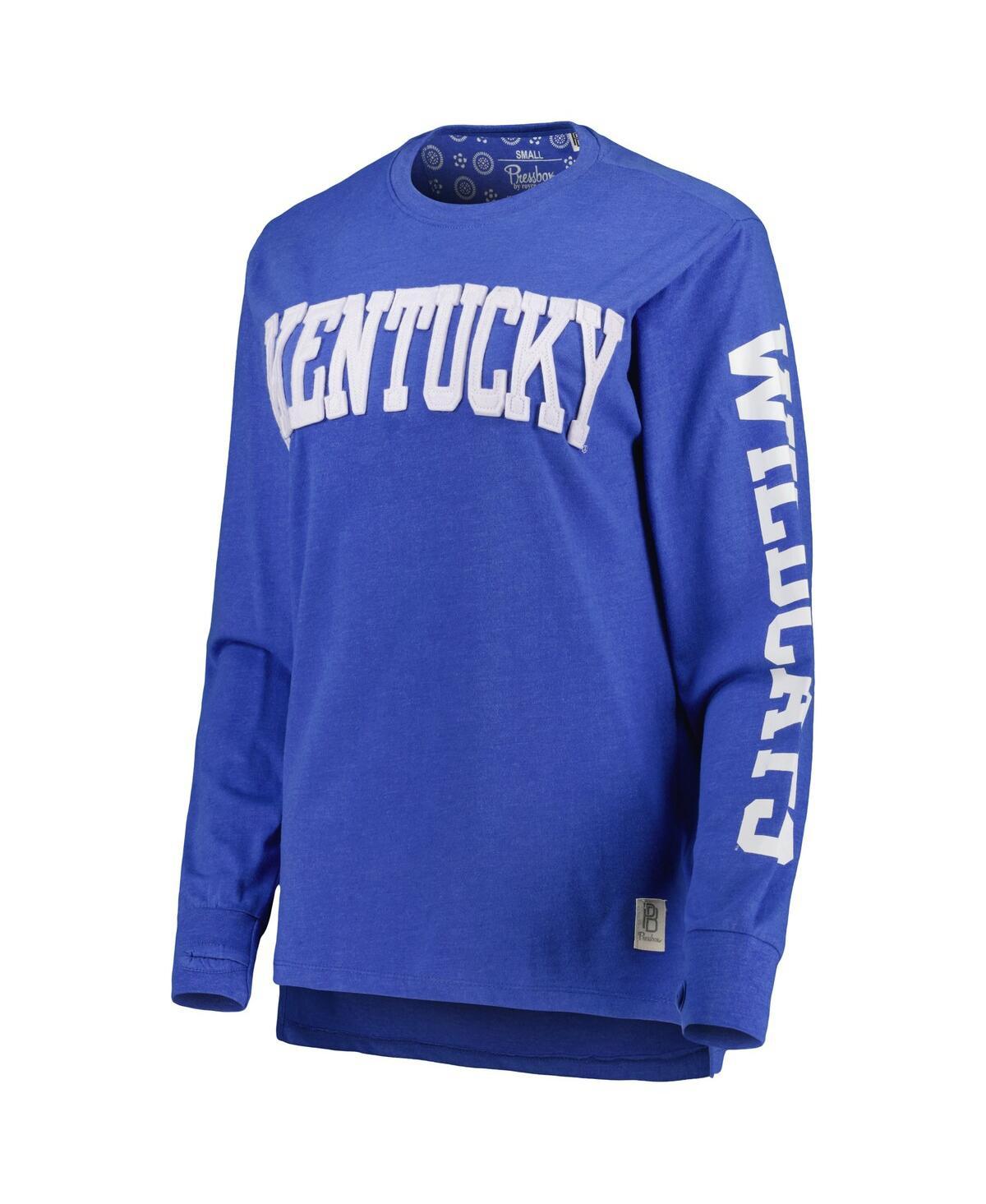 Women's Royal Kentucky Wildcats Two-Hit Canyon Long Sleeve T-shirt