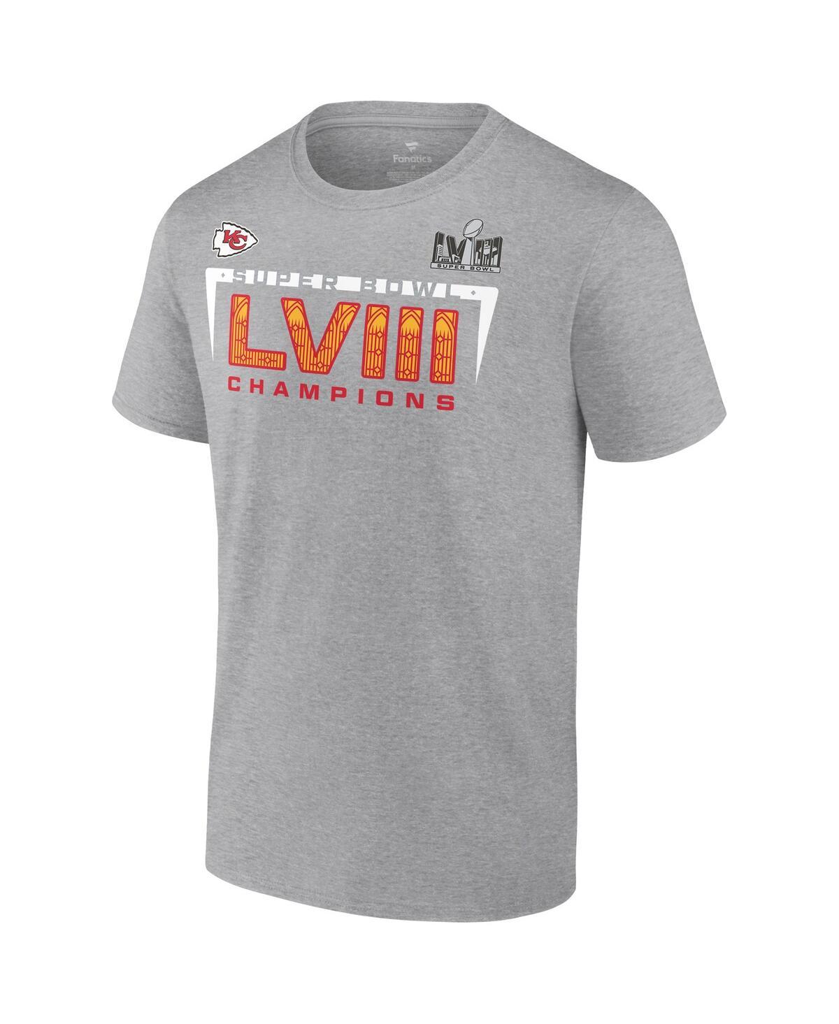 Men's Heather Gray Kansas City Chiefs Super Bowl LVIII Champions Counting Point Score Big and Tall T-shirt