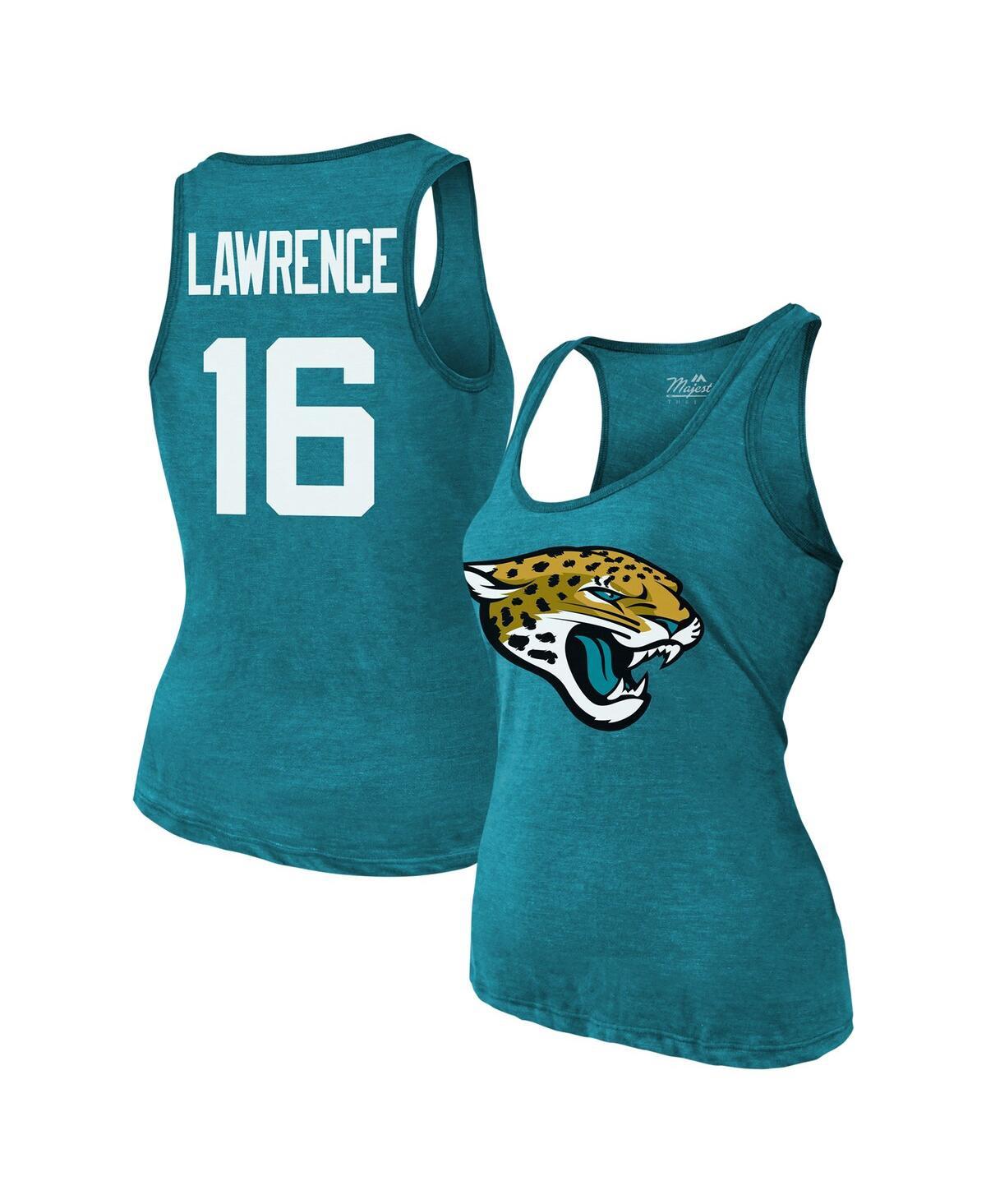 Women's Trevor Lawrence Teal Jacksonville Jaguars Name Number Tri-Blend Tank Top