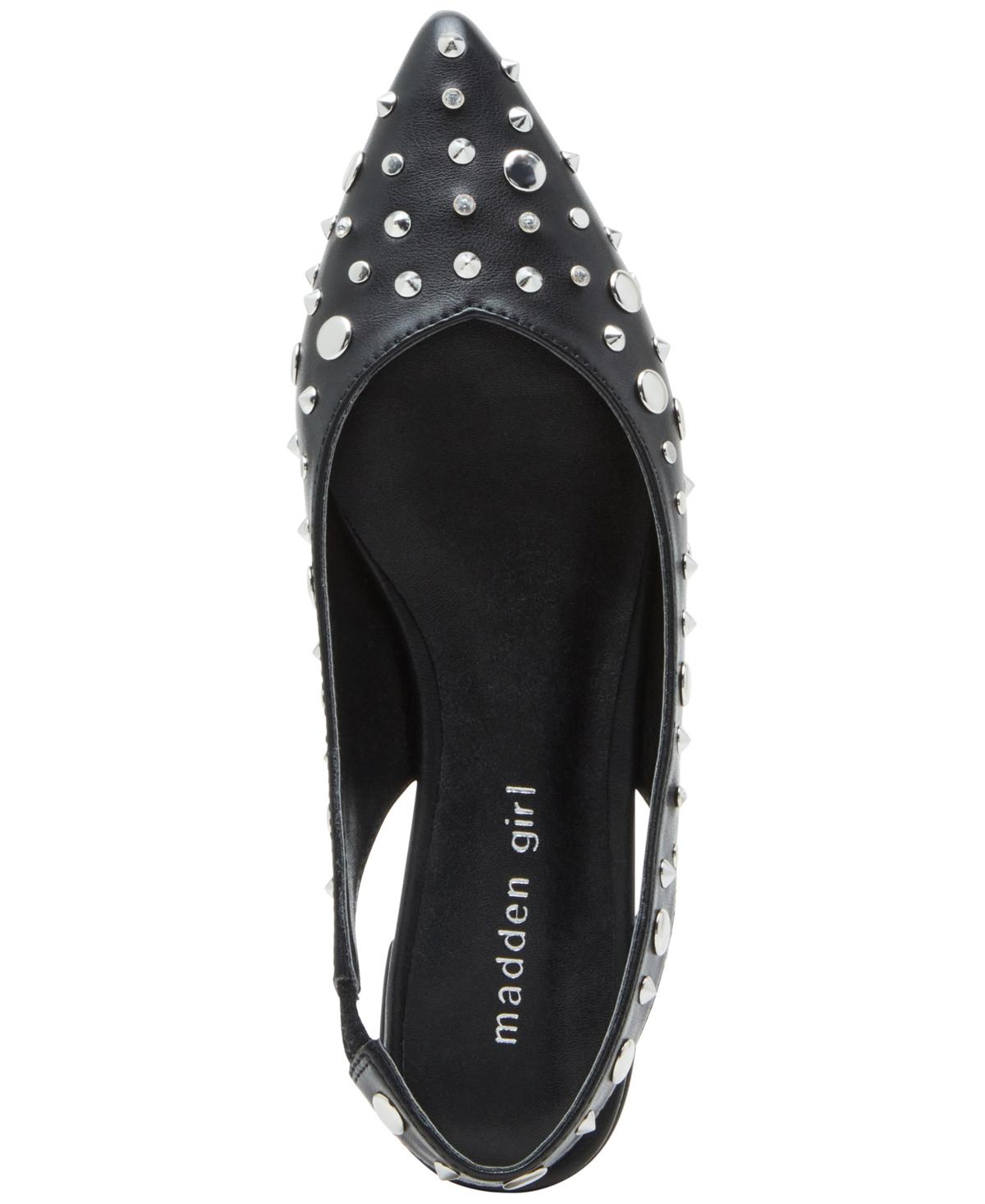 Deviin Studded Pointed-Toe Slingback Flats 