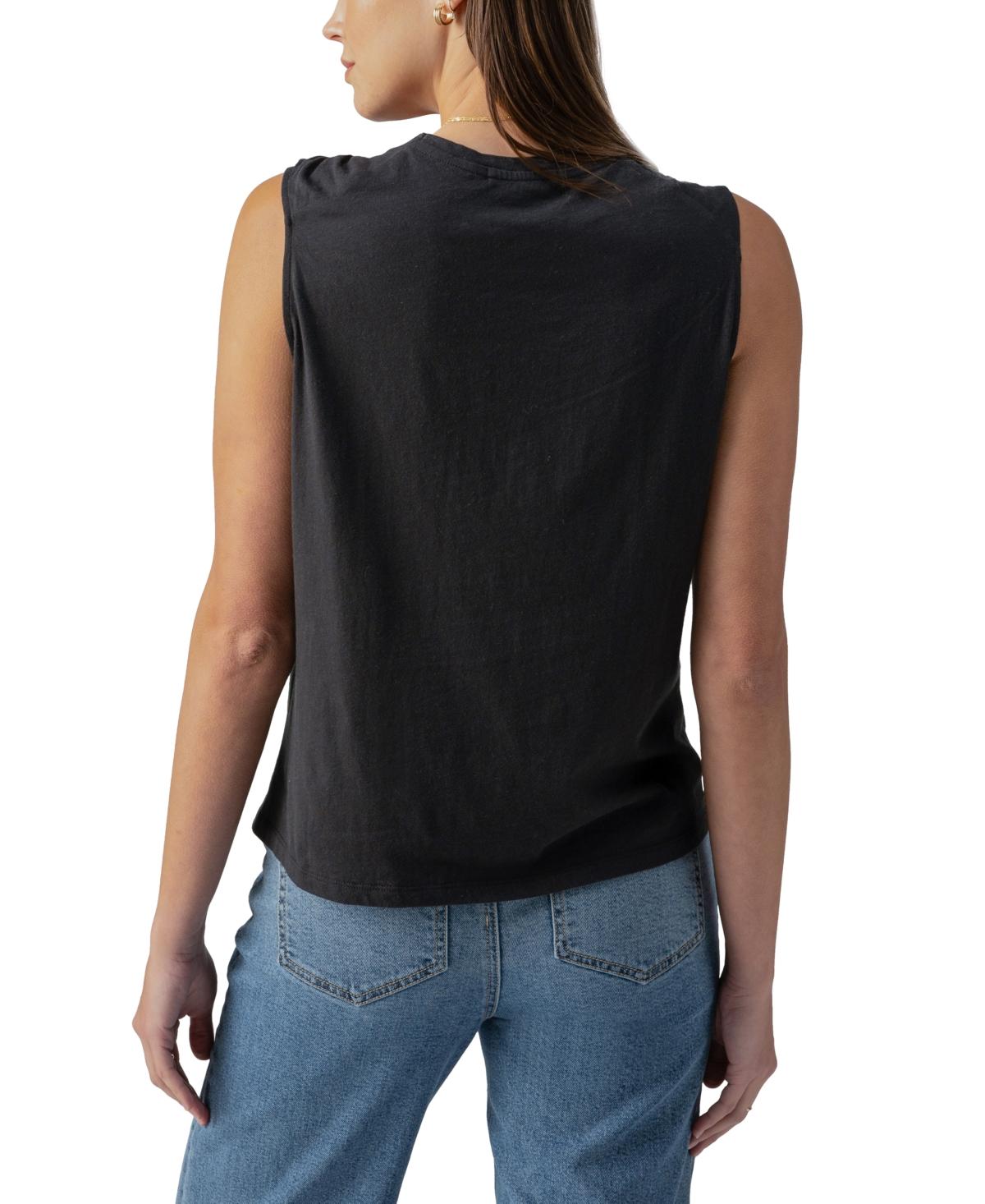 Women's Sun's Out Cotton Knotted Sleeveless Tee