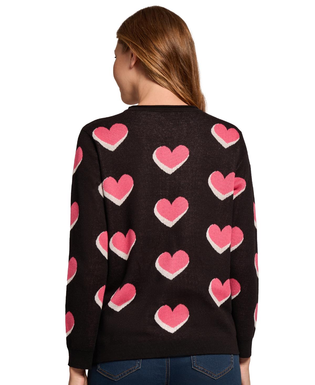 Women's Scatter Heart Crewneck Sweater