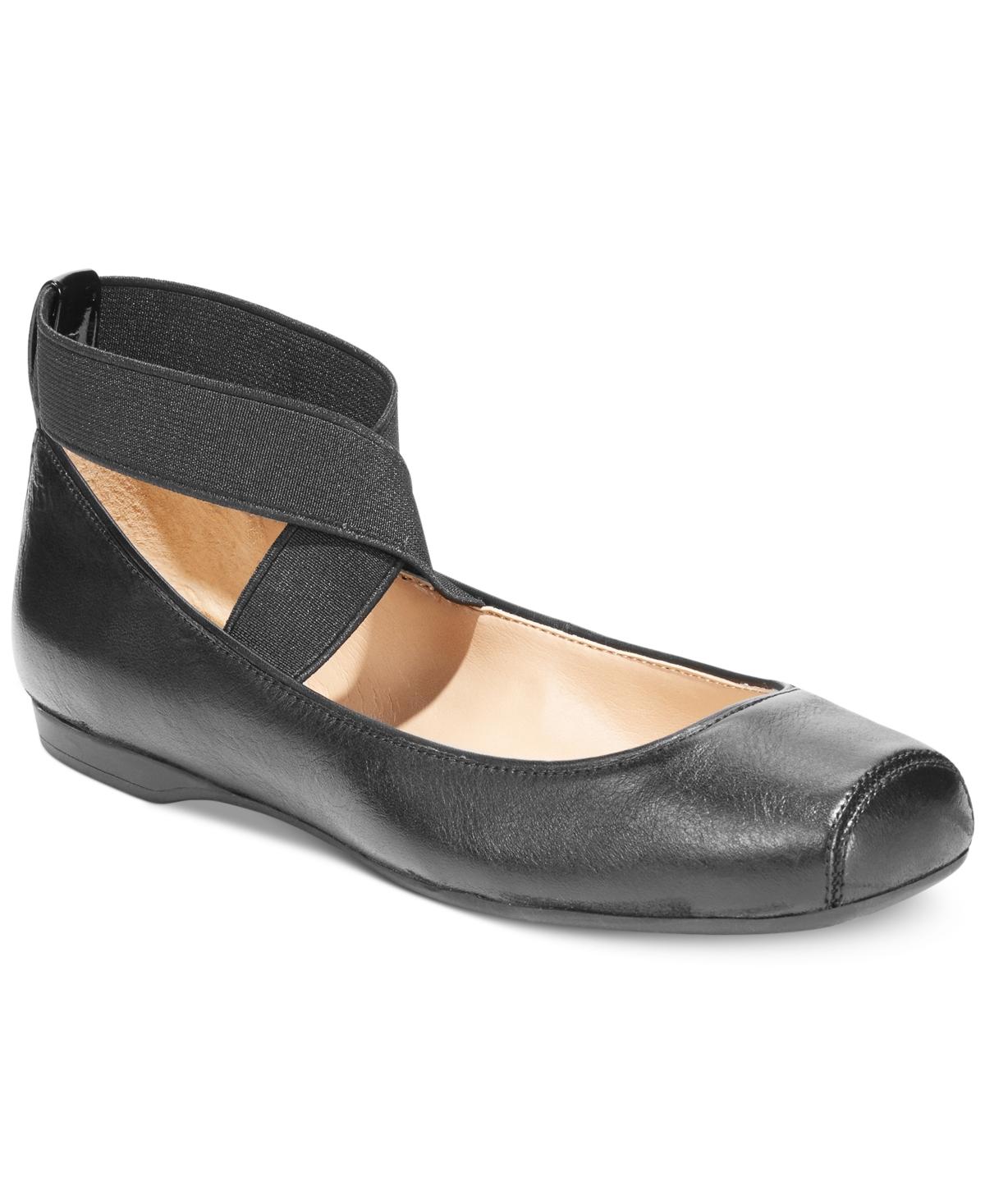 Women's Mandalaye Elastic Criss-Cross Ankle Strap Ballet Flats