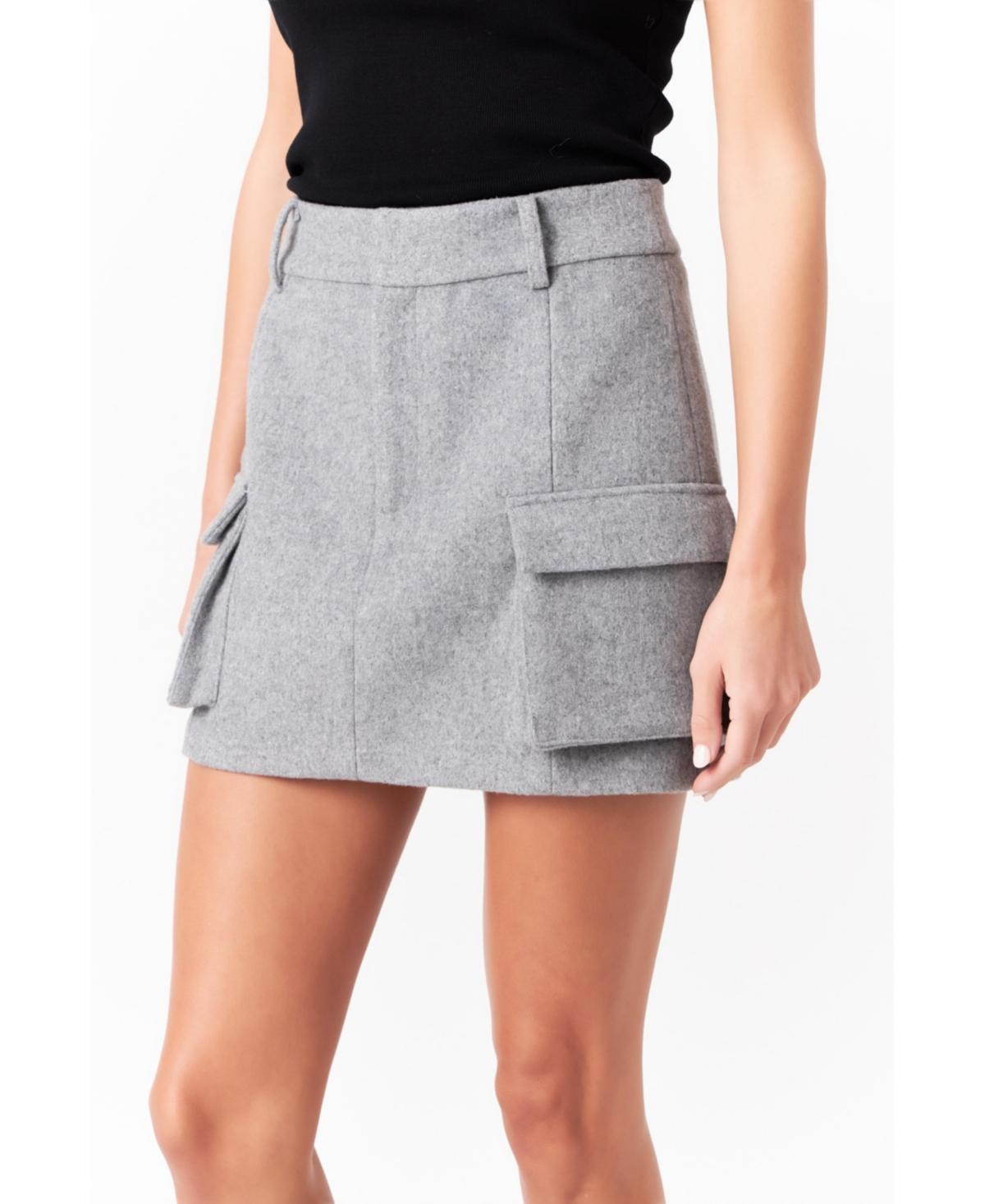 Women's Wool Cargo Skirt