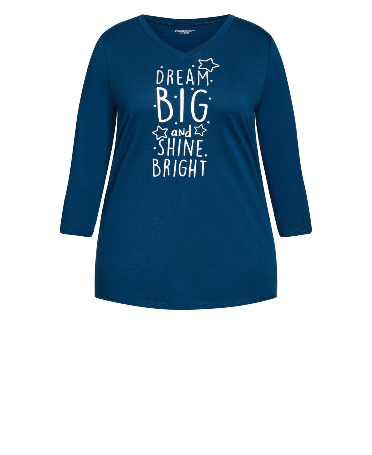 Plus Size 3/4 Sleeve Dream Big Sleep Top