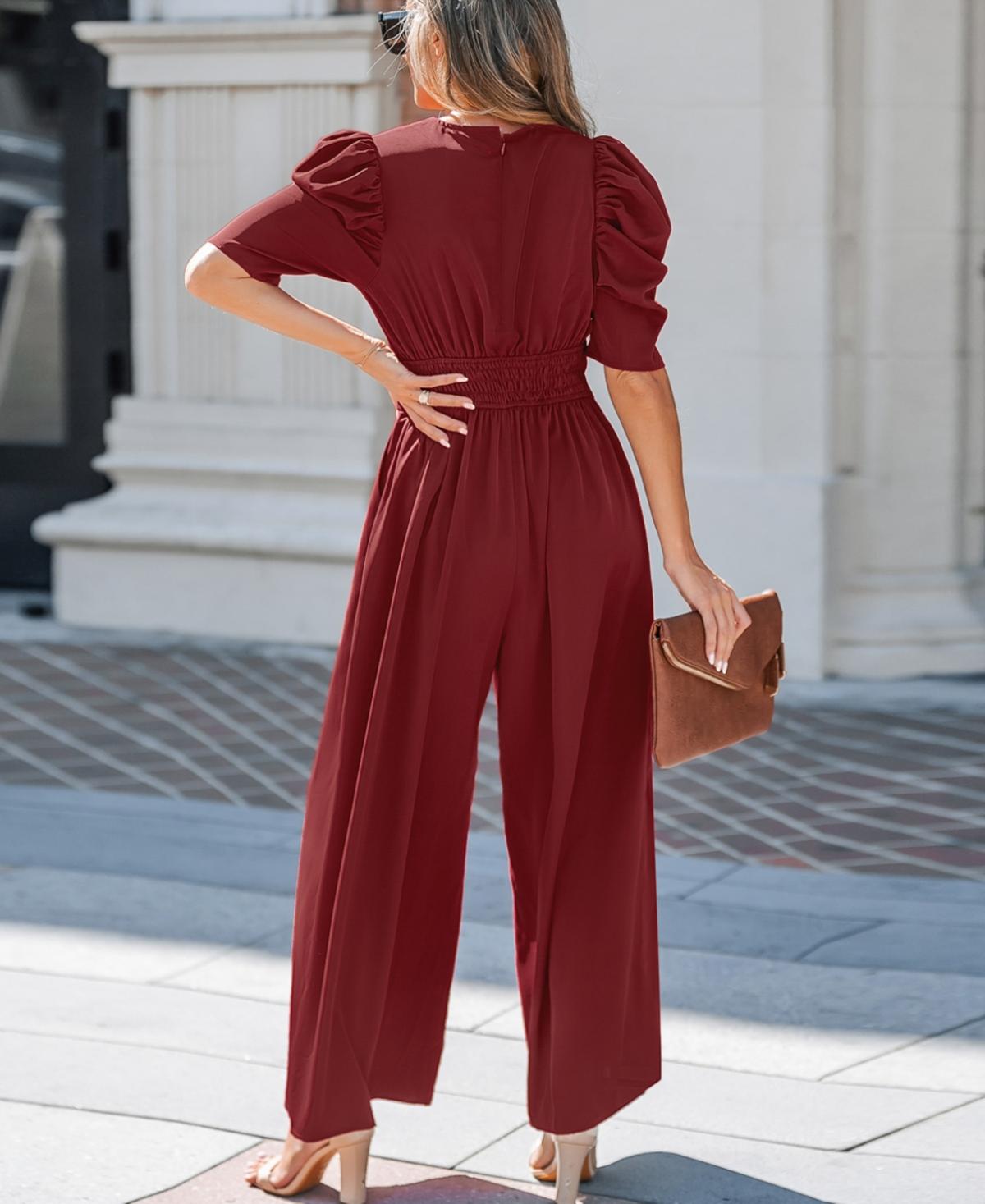 Women's V-Neck Wide Leg Jumpsuit