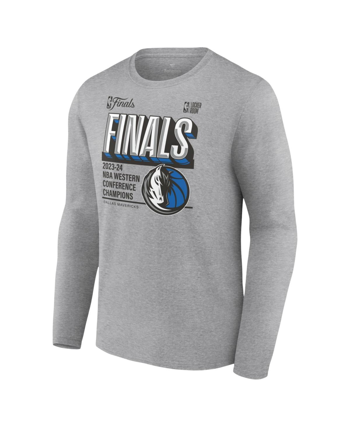 Men's Steel Dallas Mavericks 2024 Western Conference Champions Long Sleeve Locker Room T-Shirt