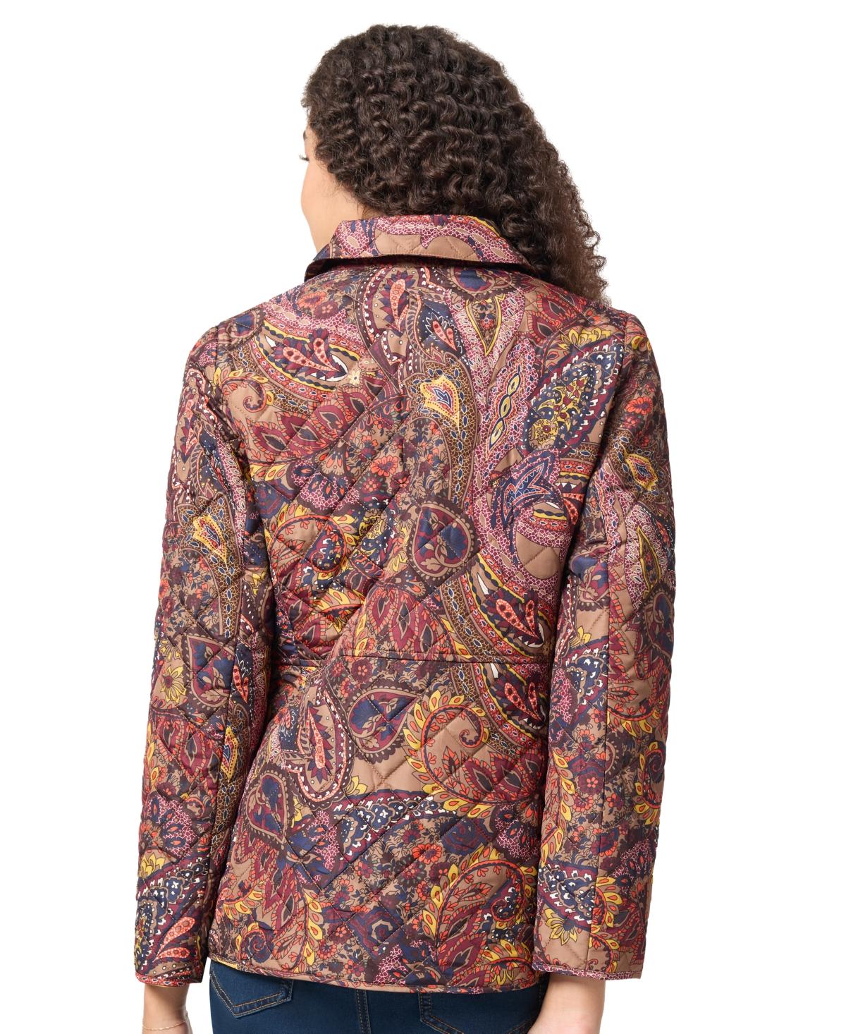 Women's Printed Quilted Snap-Front Jacket