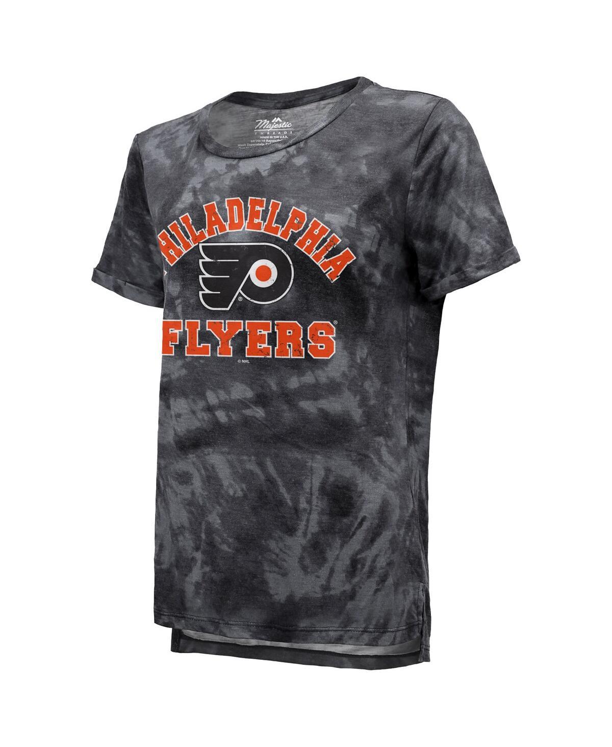 Women's Threads Black Philadelphia Flyers Boyfriend Tie-Dye Tri-Blend T-shirt