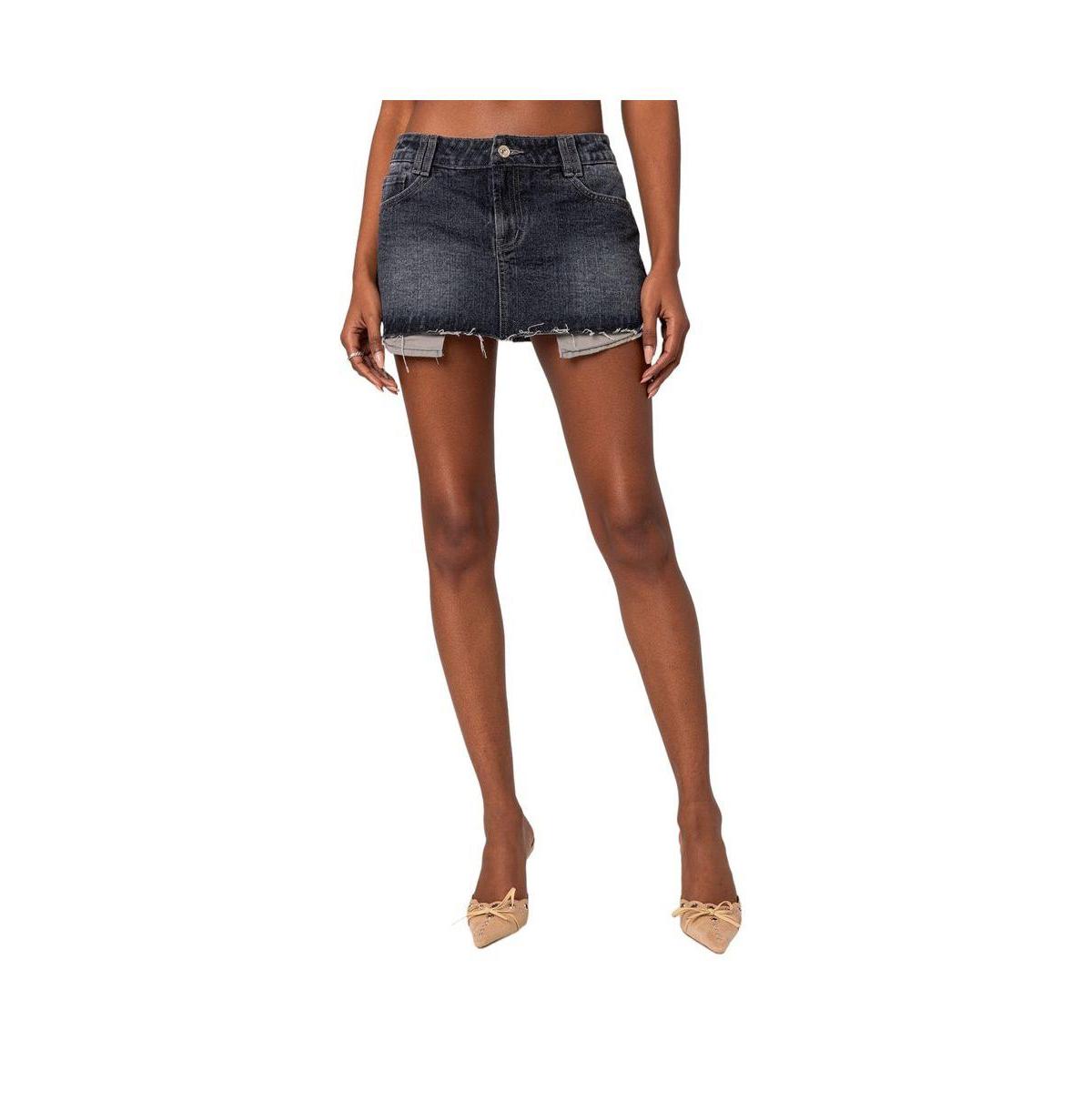 Women's Washed denim mini skirt