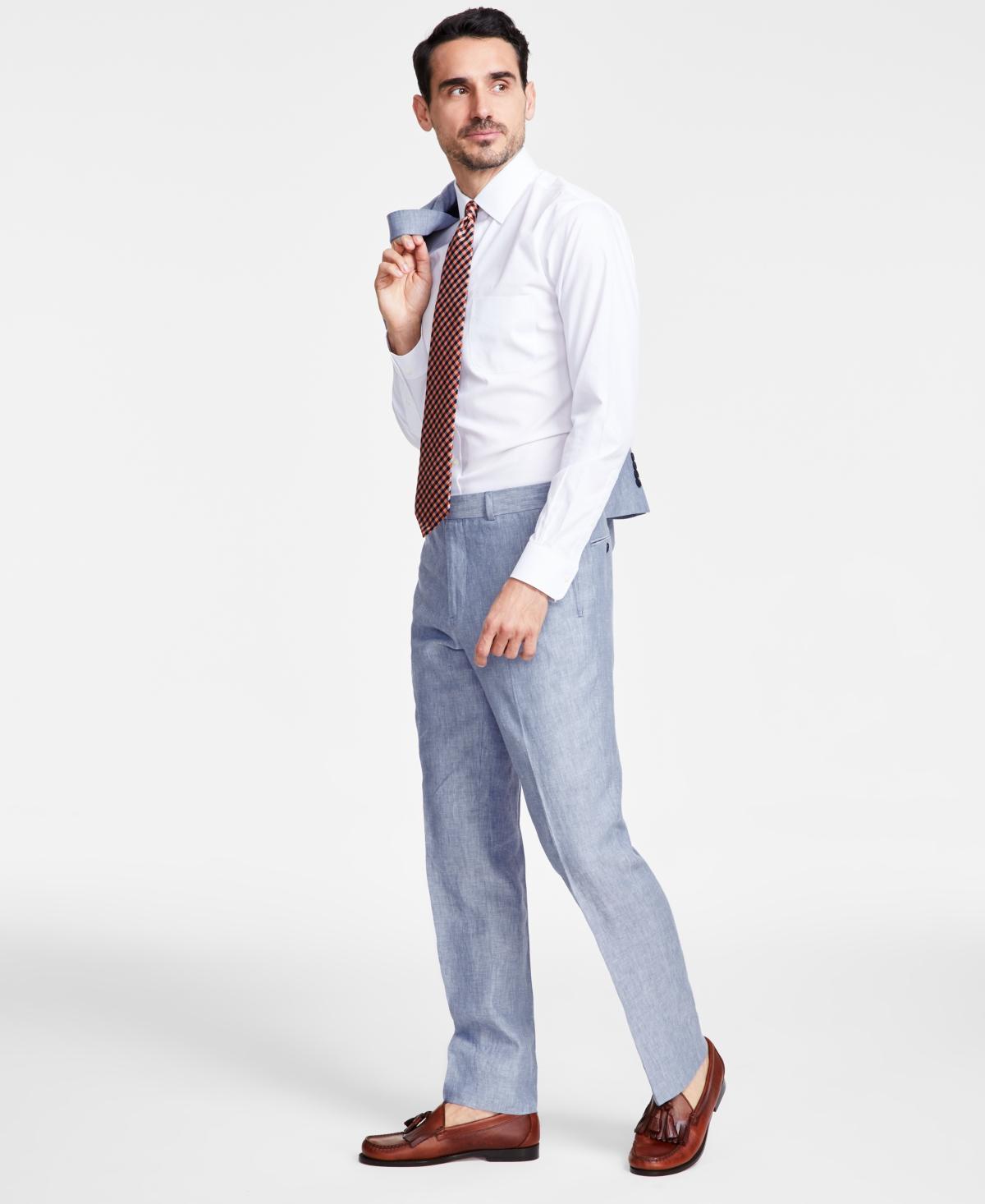 Men's Classic-Fit Solid Linen Suit Pants