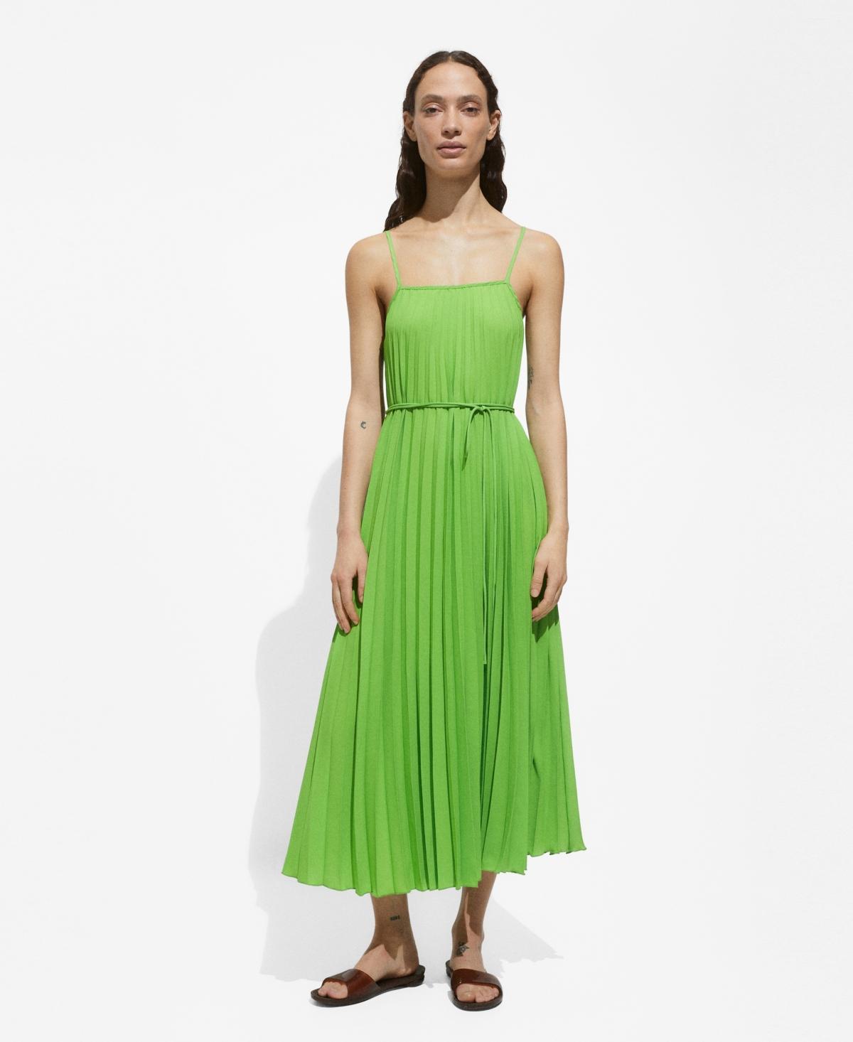 Women's Bow Detail Pleated Dress