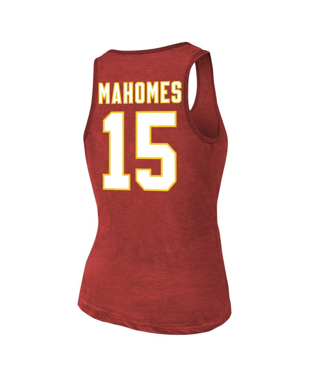 Women's Patrick Mahomes Red Kansas City Chiefs Name Number Tri-Blend Tank Top