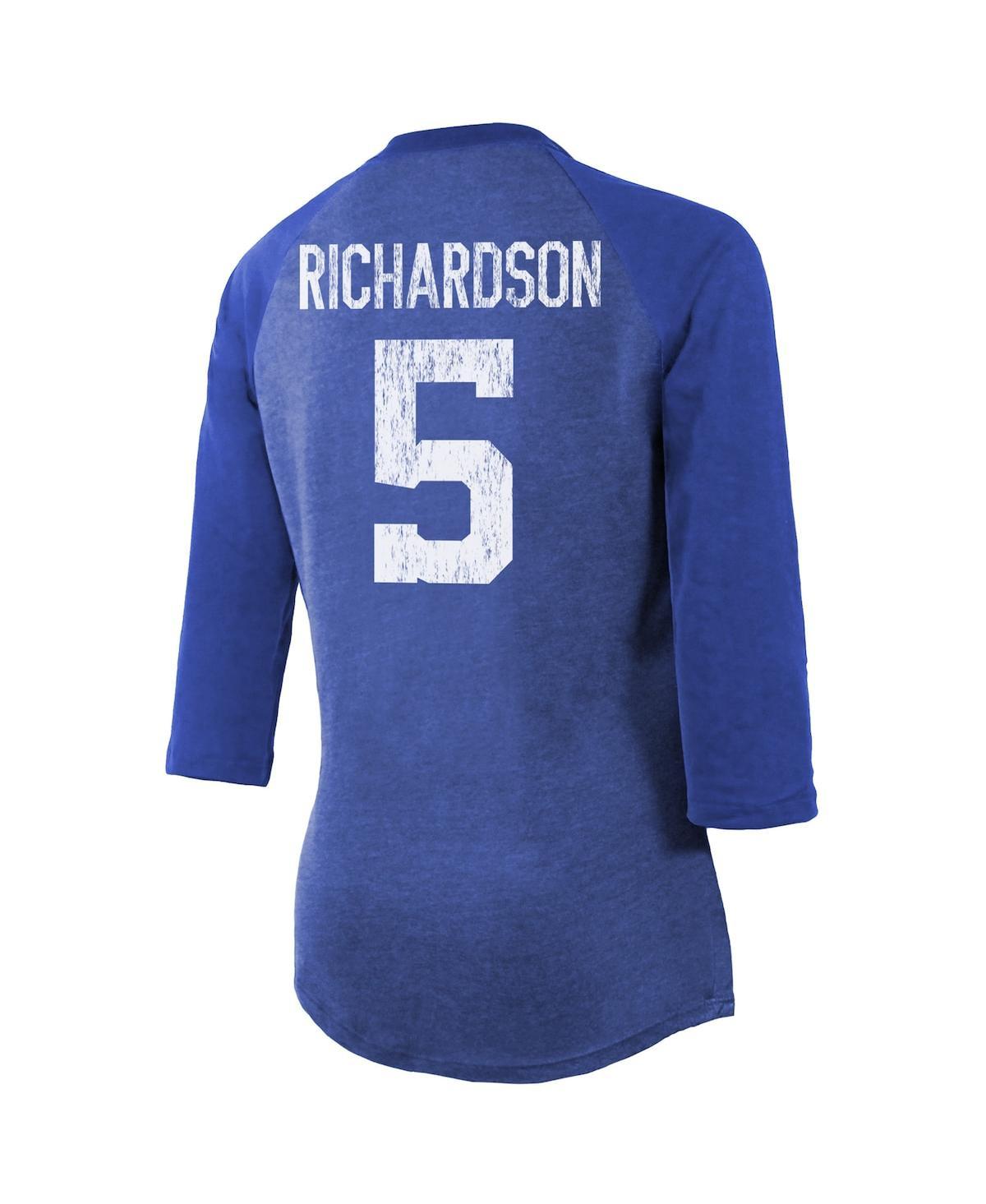 Women's Threads Anthony Richardson Royal Indianapolis Colts Player Name and Number Tri-Blend 3/4-Sleeve Fitted T-shirt