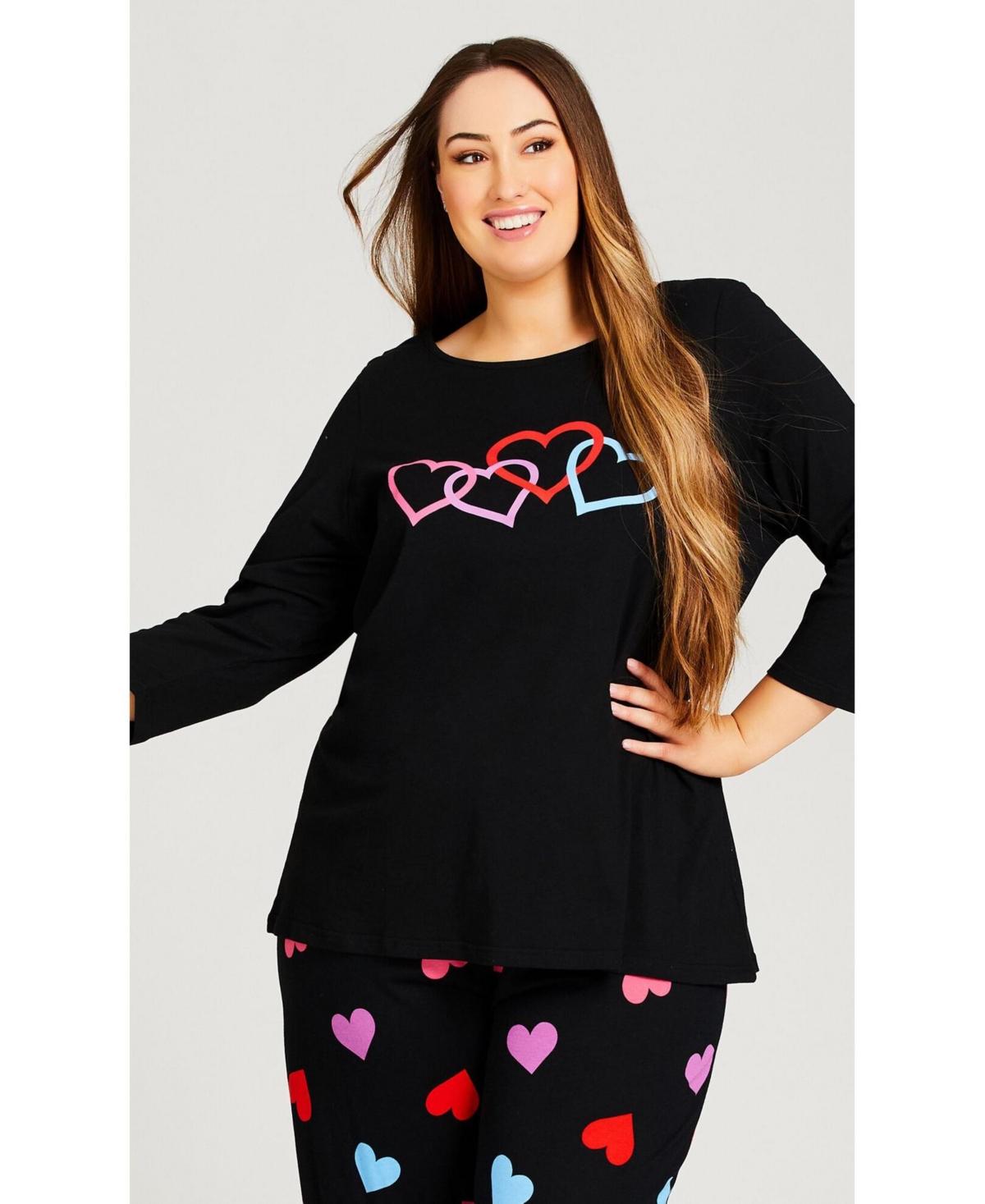 Plus Size Heart Print Top