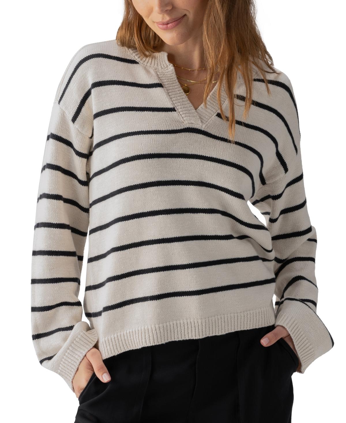 Women's Chill Vibes Striped Cotton Pullover Sweater