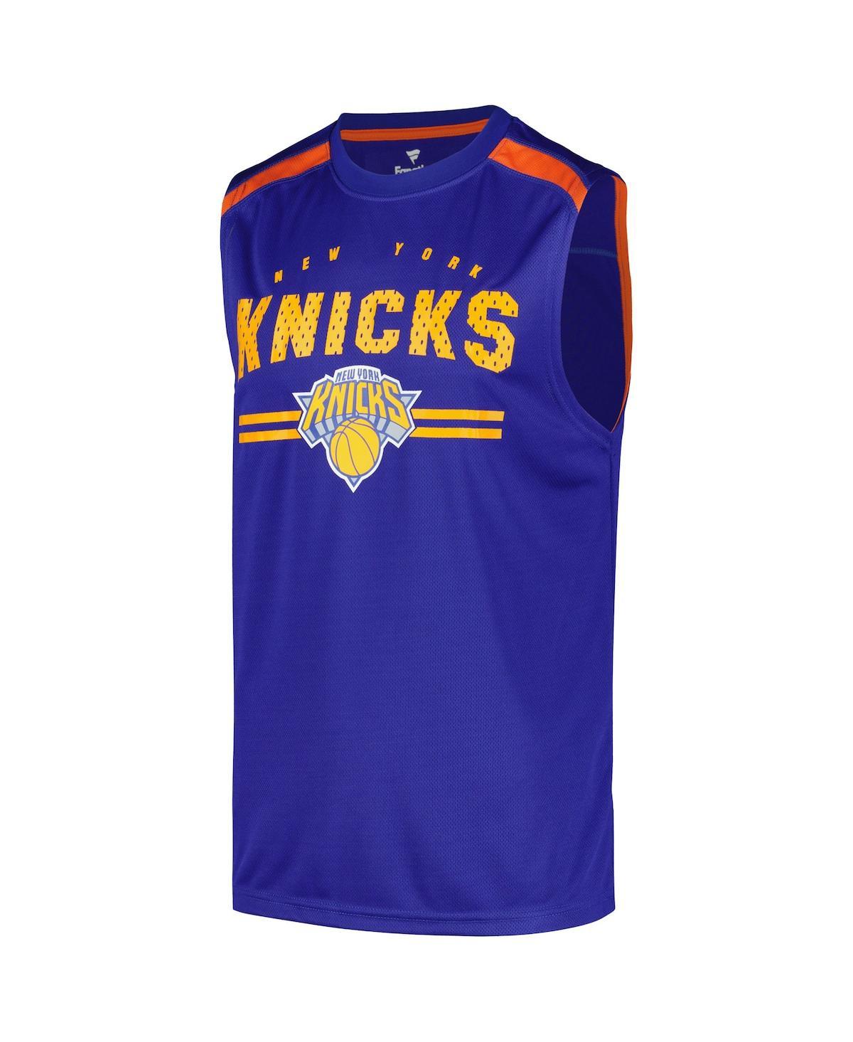 Men's Blue New York Knicks Birdseye Muscle Tank Top