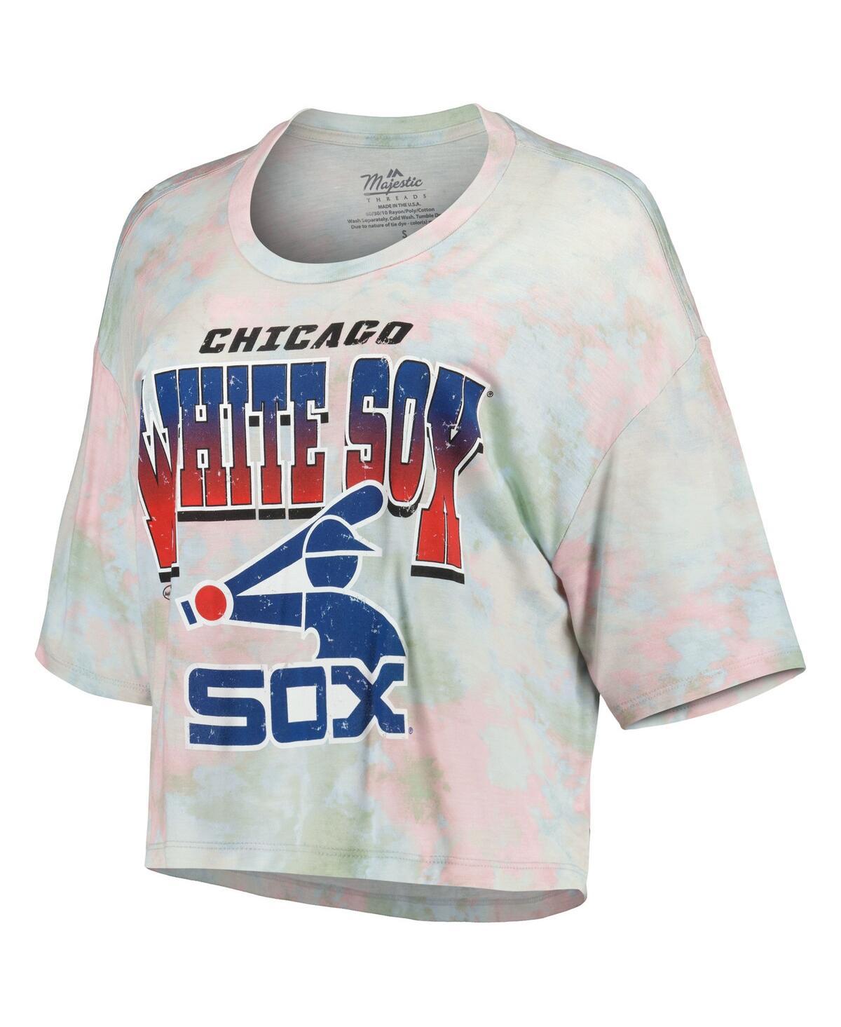 Women's Threads Chicago White Sox Cooperstown Collection Tie-Dye Boxy Cropped Tri-Blend T-shirt