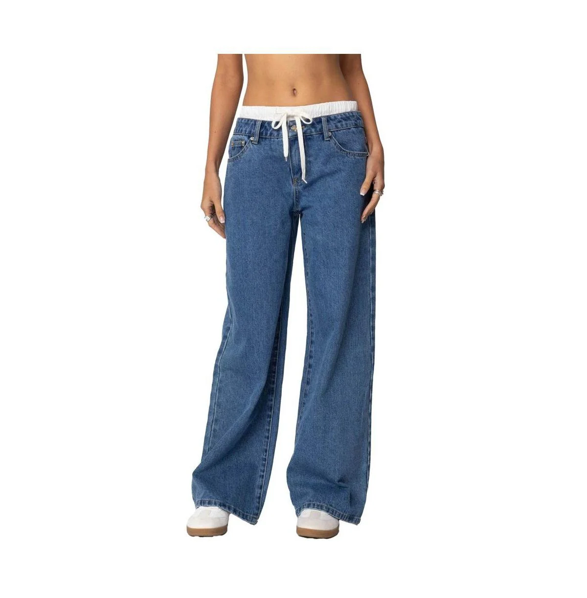 Women's Drawstring Boxer Detail Jeans