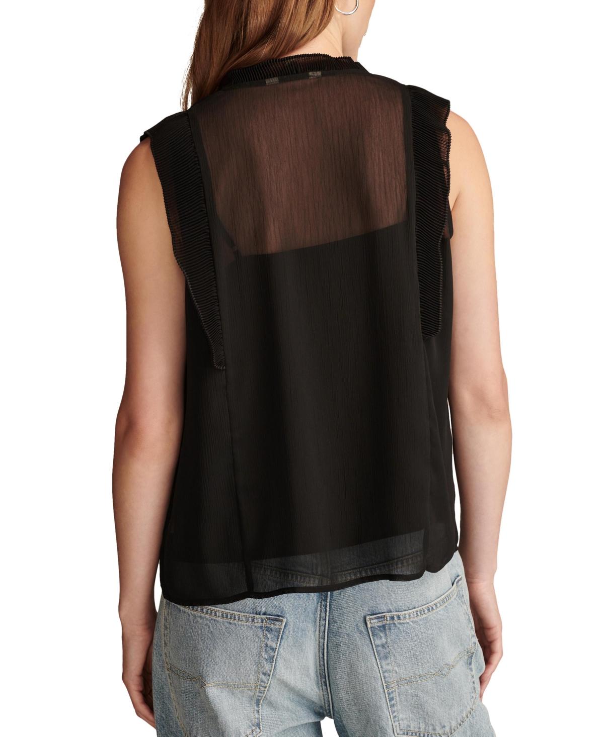 Women's Pleated Pintucked Sleeveless Blouse