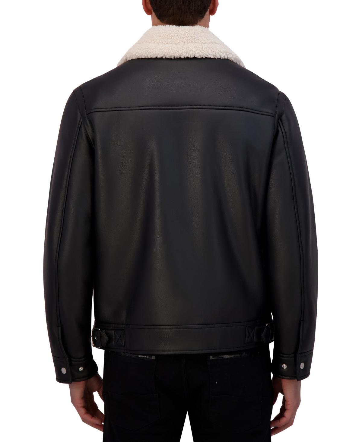 Men's Faux-Shearling Moto Jacket