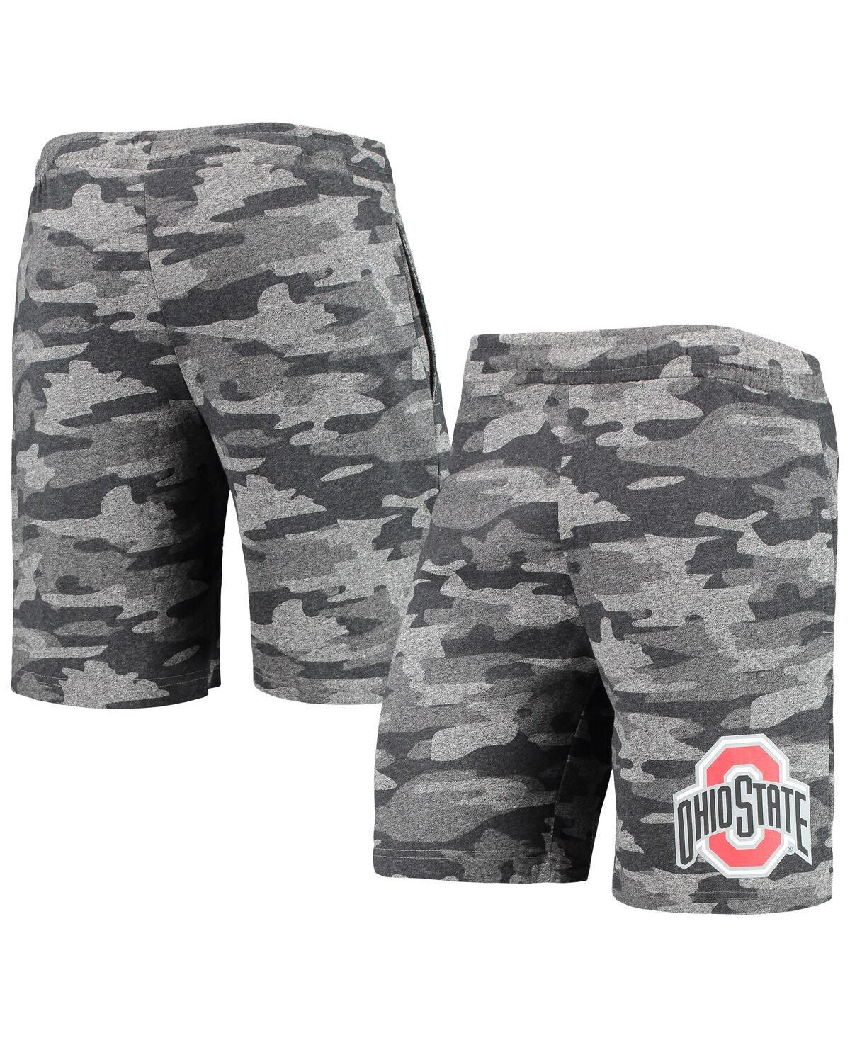 Men's Charcoal and Gray Ohio State Buckeyes Camo Backup Terry Jam Lounge Shorts