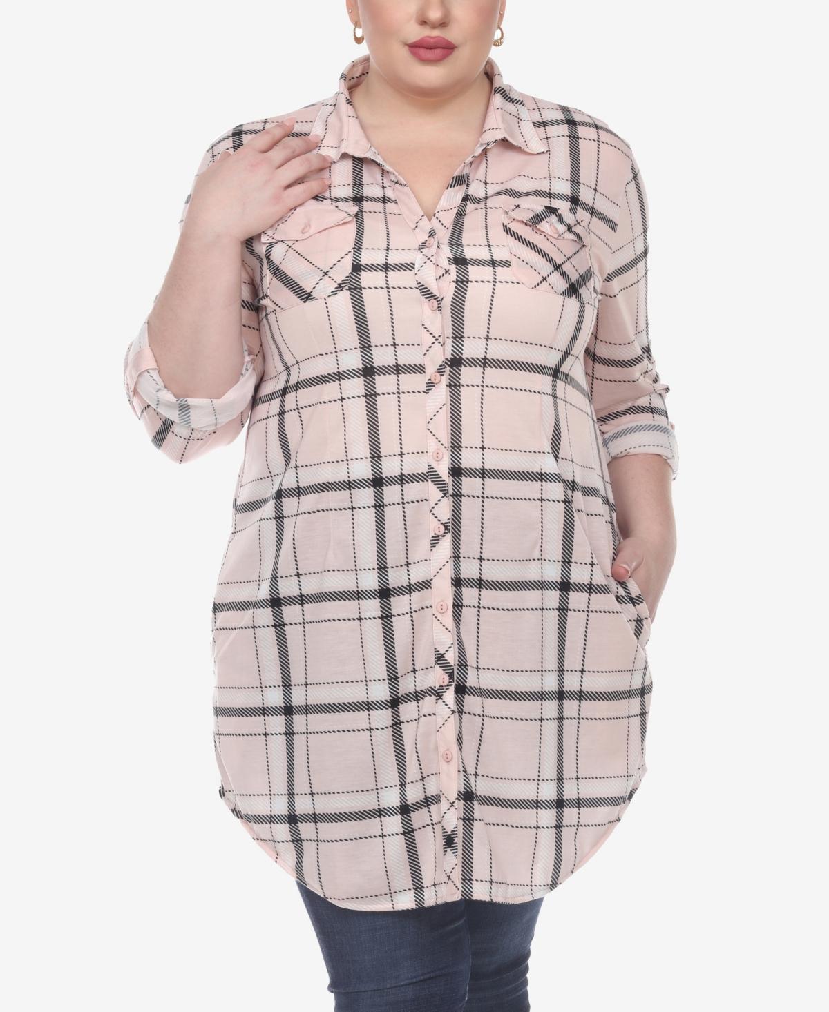 Plus Size Plaid Tunic Top